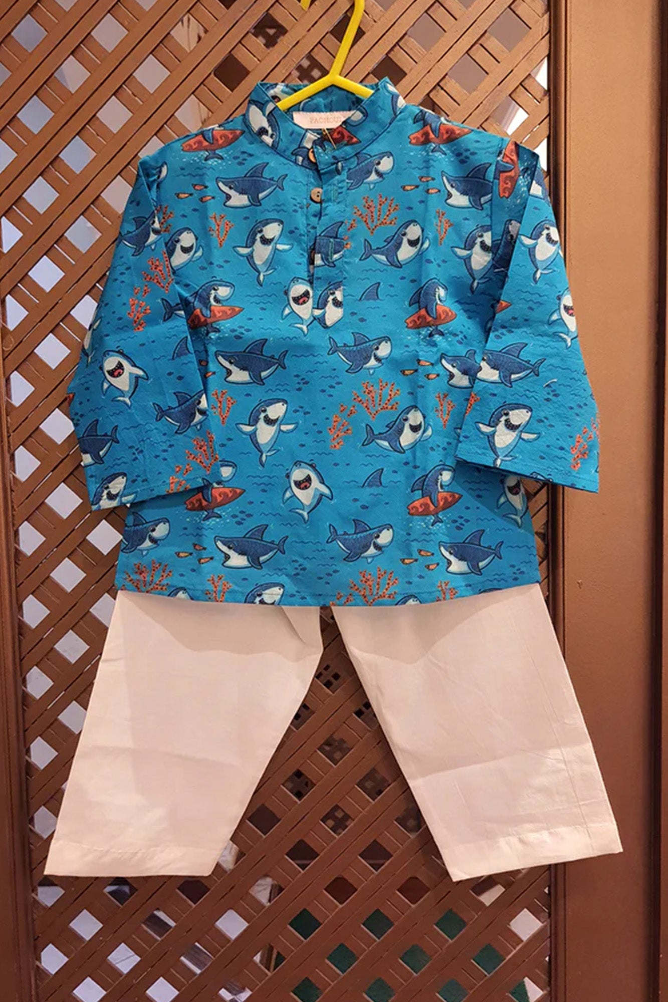 Kurta Pajama Set Infant Boy Underwater Shark
