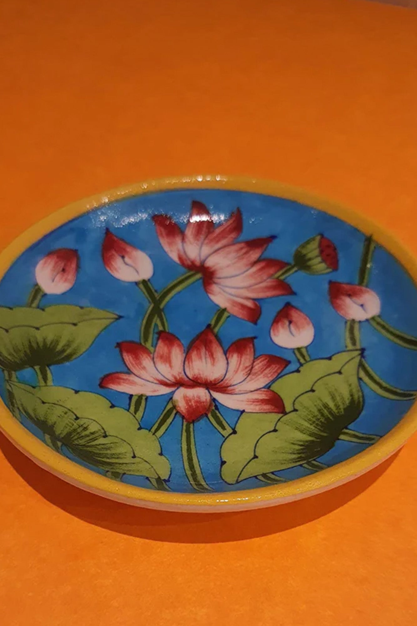 Plate Blue Lotus Ceramic