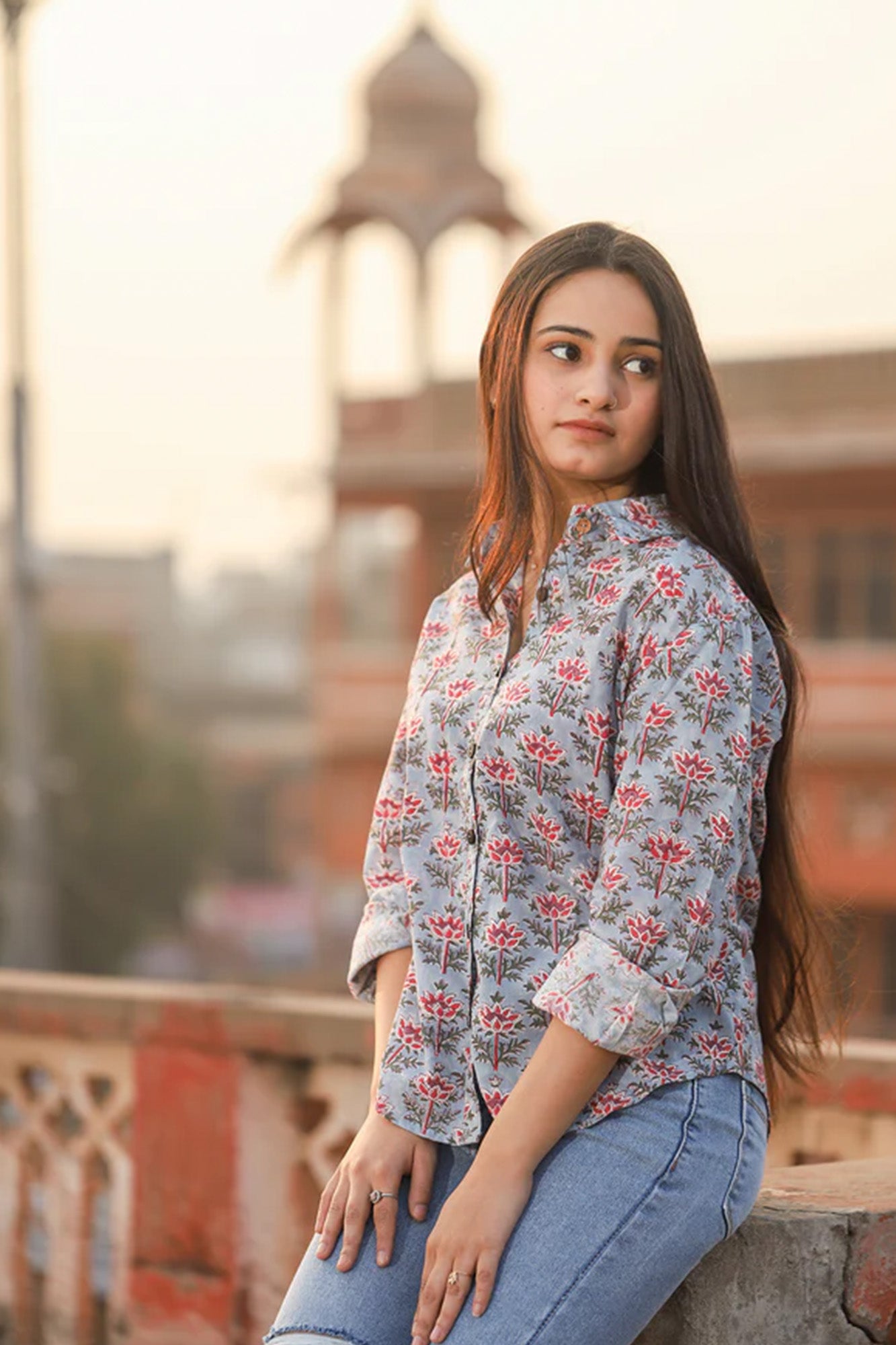 Shirt Mallika Blue Floral