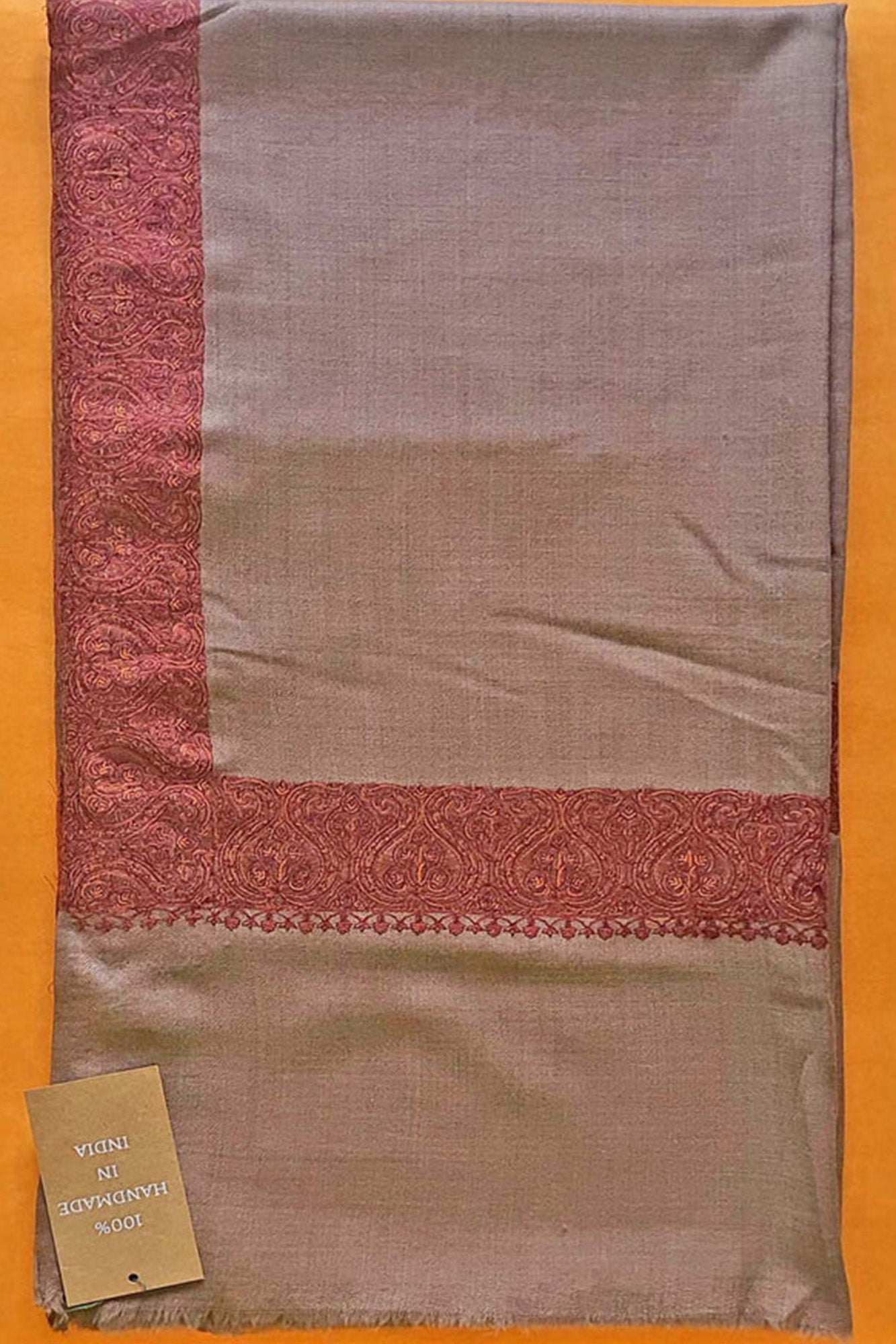 Pashmina Rust Embroidered