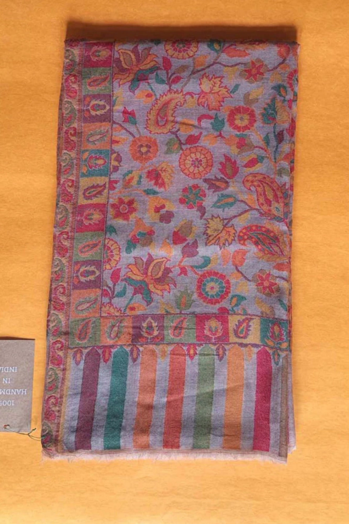 Pashmina Kani Saffron Garden