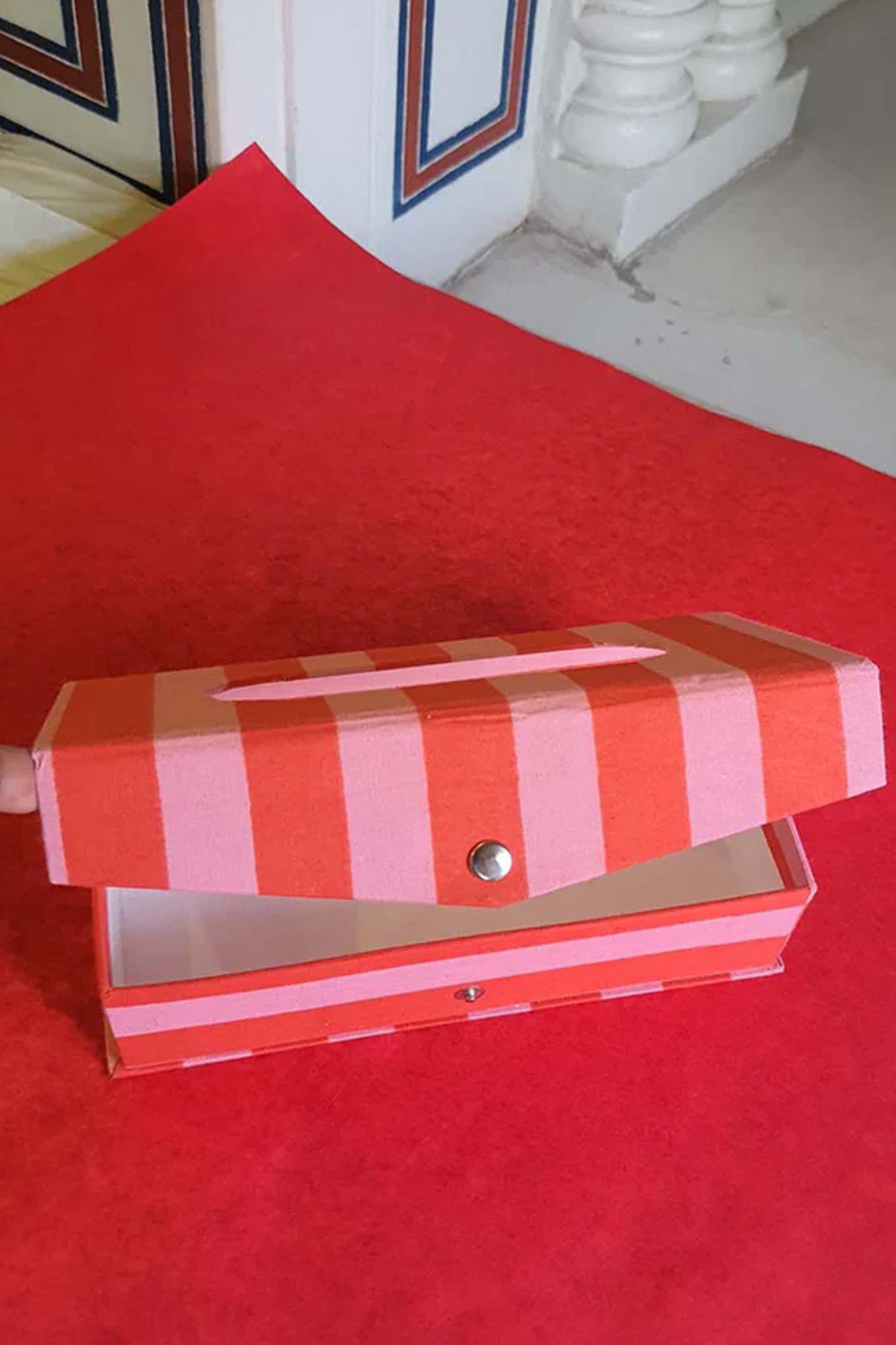 Tissue Box Pink Striped