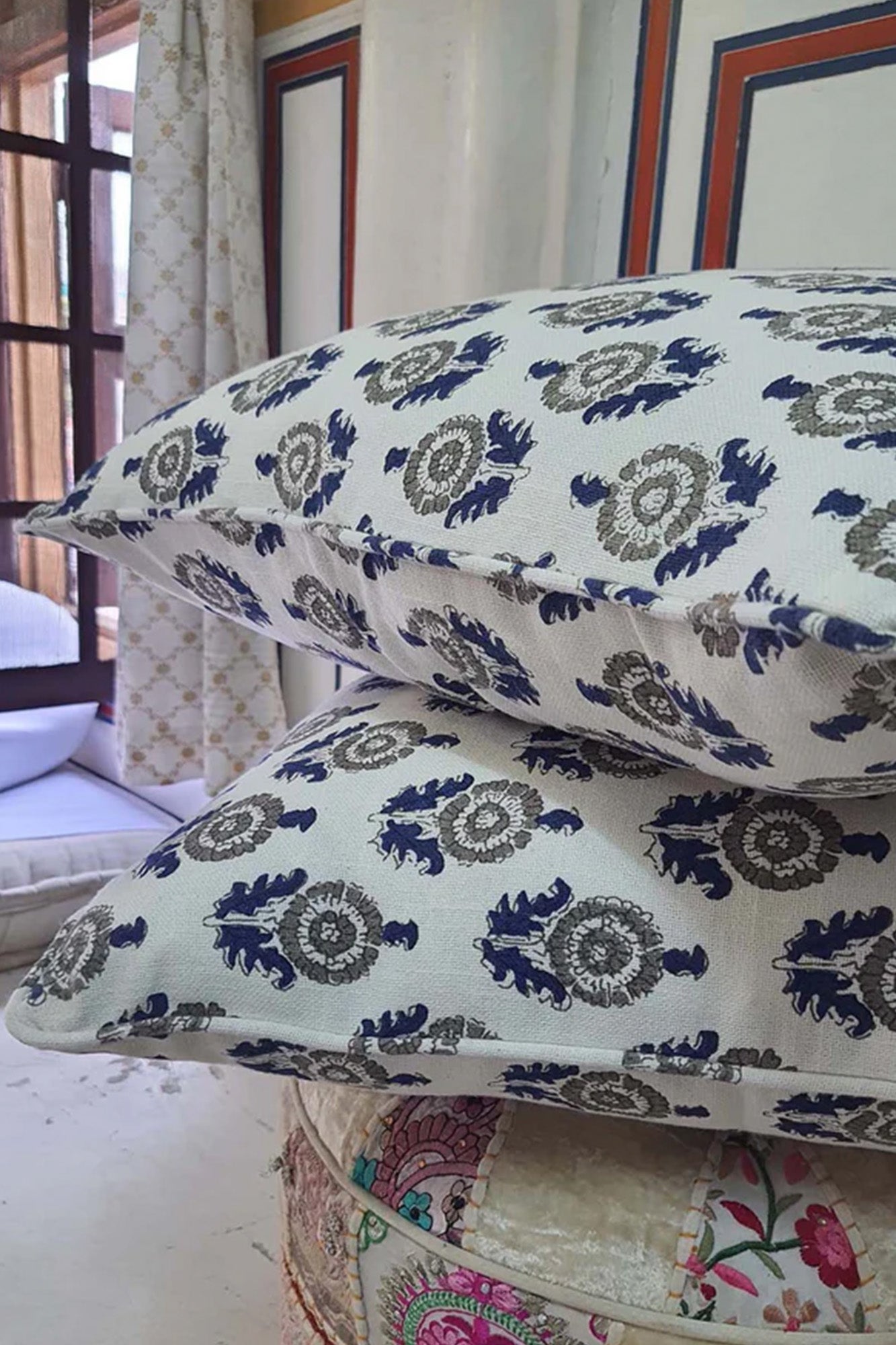 Cushion Cover Blue Booti