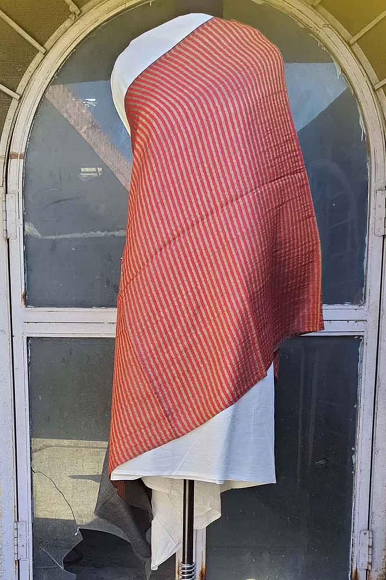 Women Pashmina Stole Striped Pink