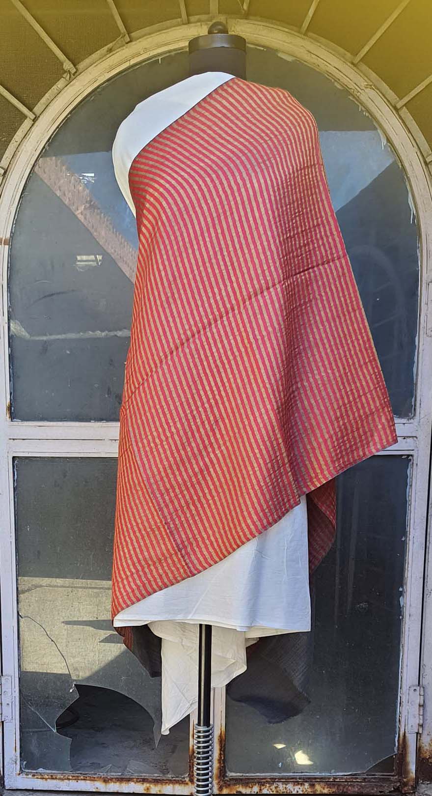 Women Pashmina Stole Striped Pink