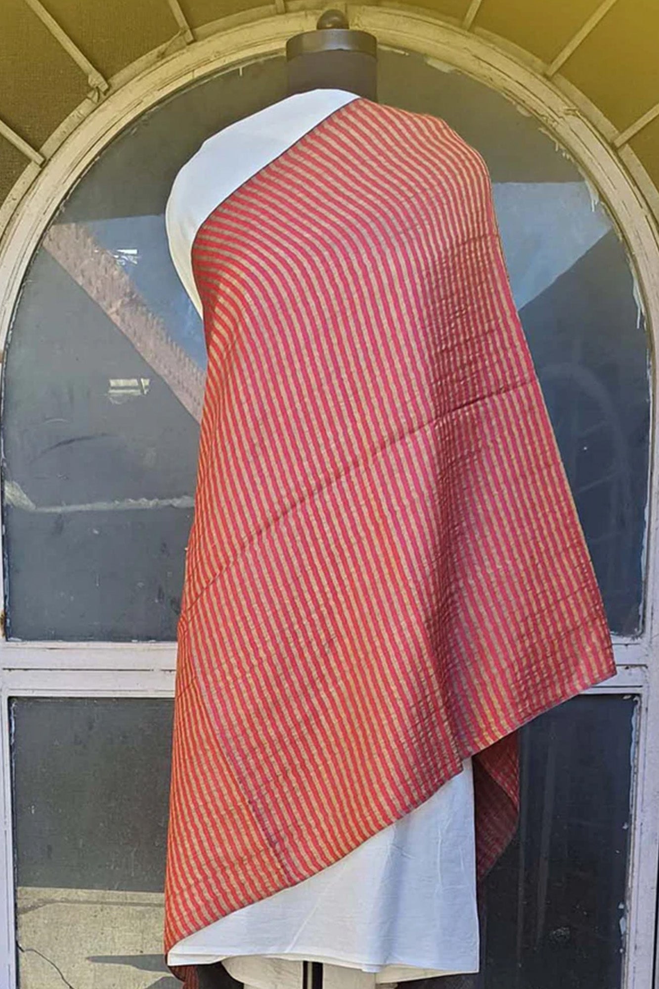 Women Pashmina Stole Striped Pink
