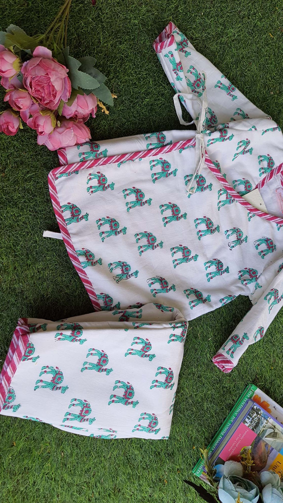 Infants Winter Top With Pajama Infants Green Camel