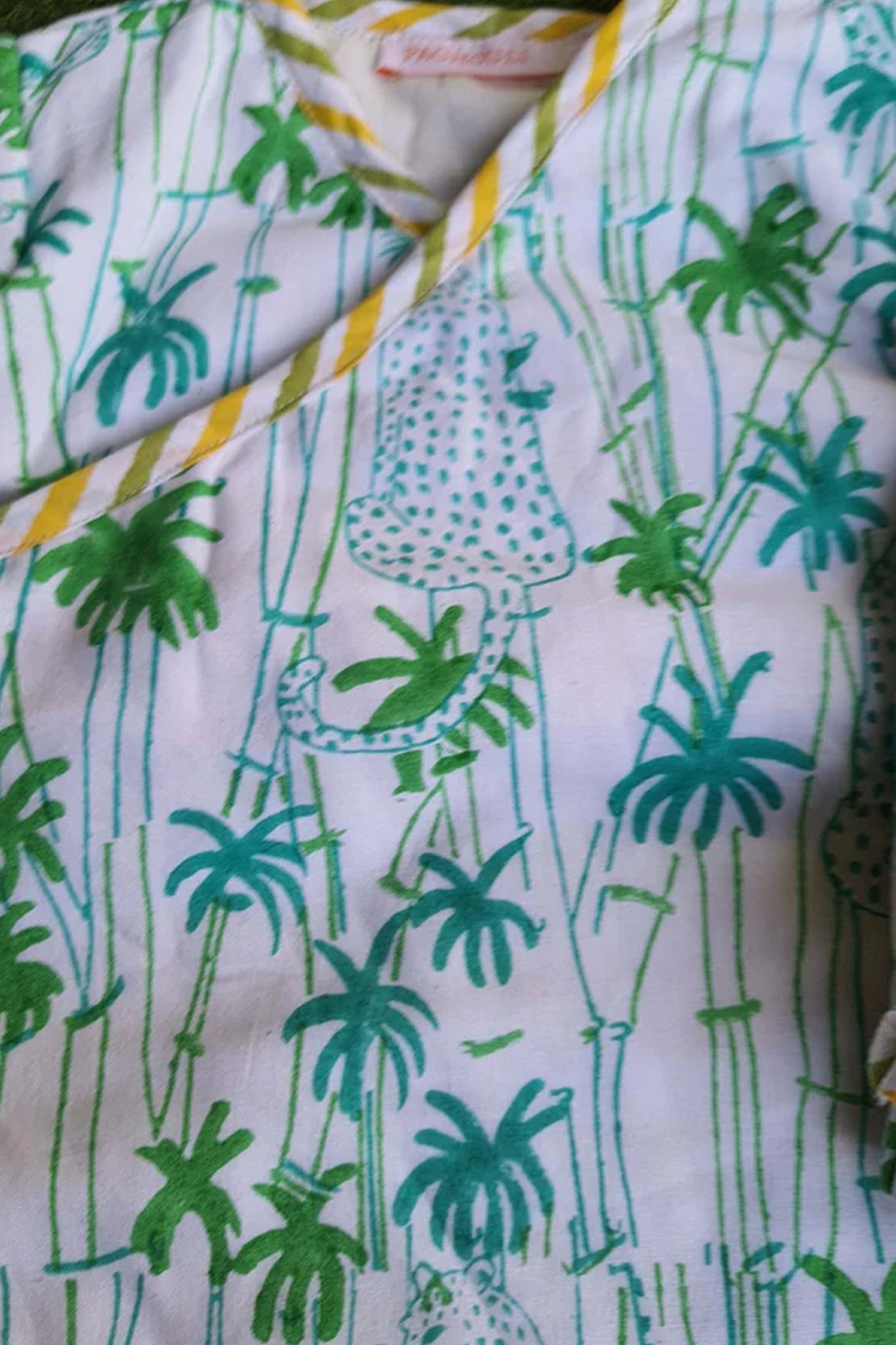 Infants Winter Top With Pajama Palm Tree Green