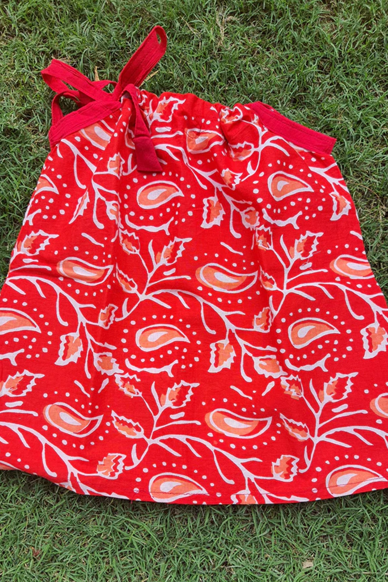 RED PAISLEY INFANT DORI TOP
