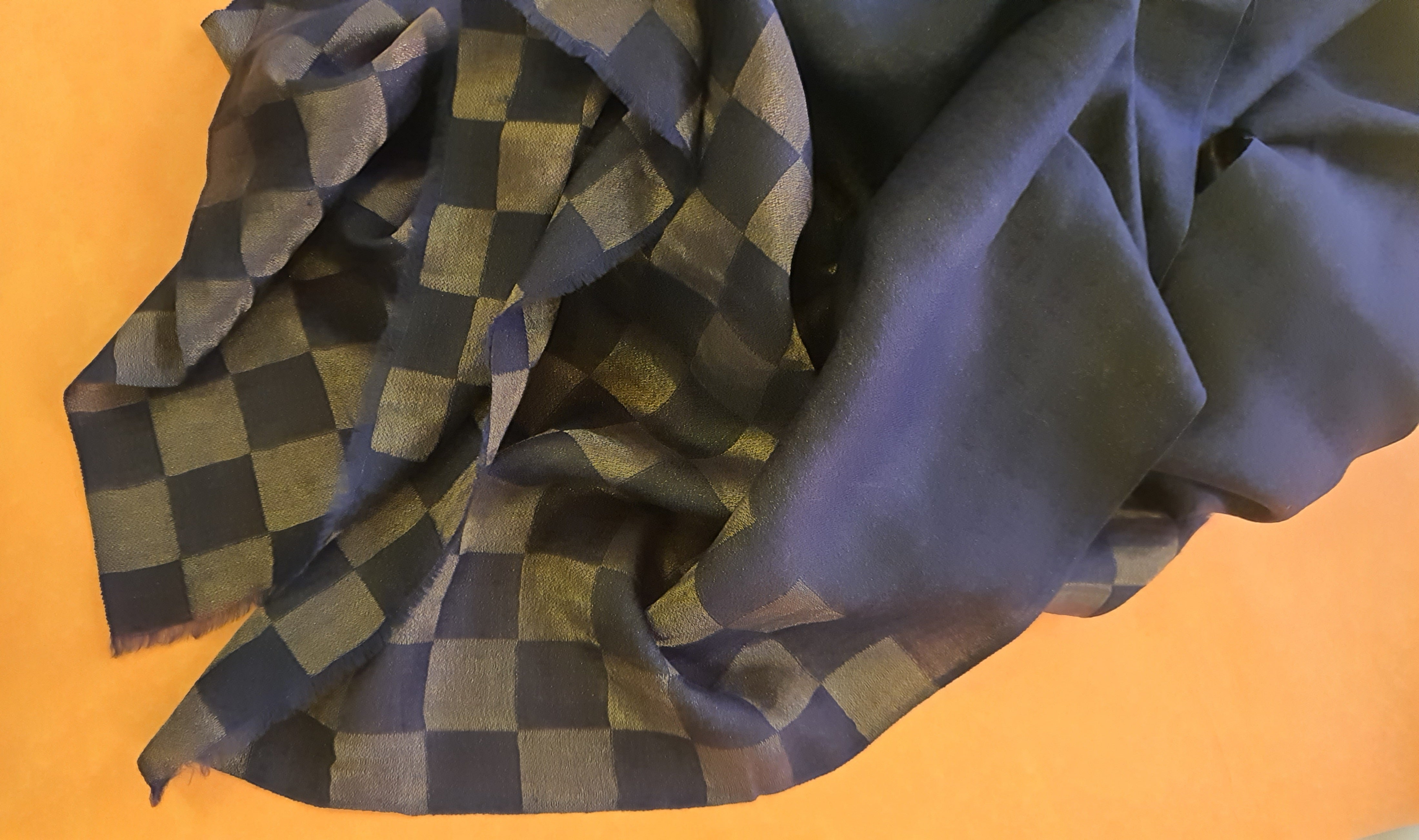Women Pashmina Stole Checkered Blue