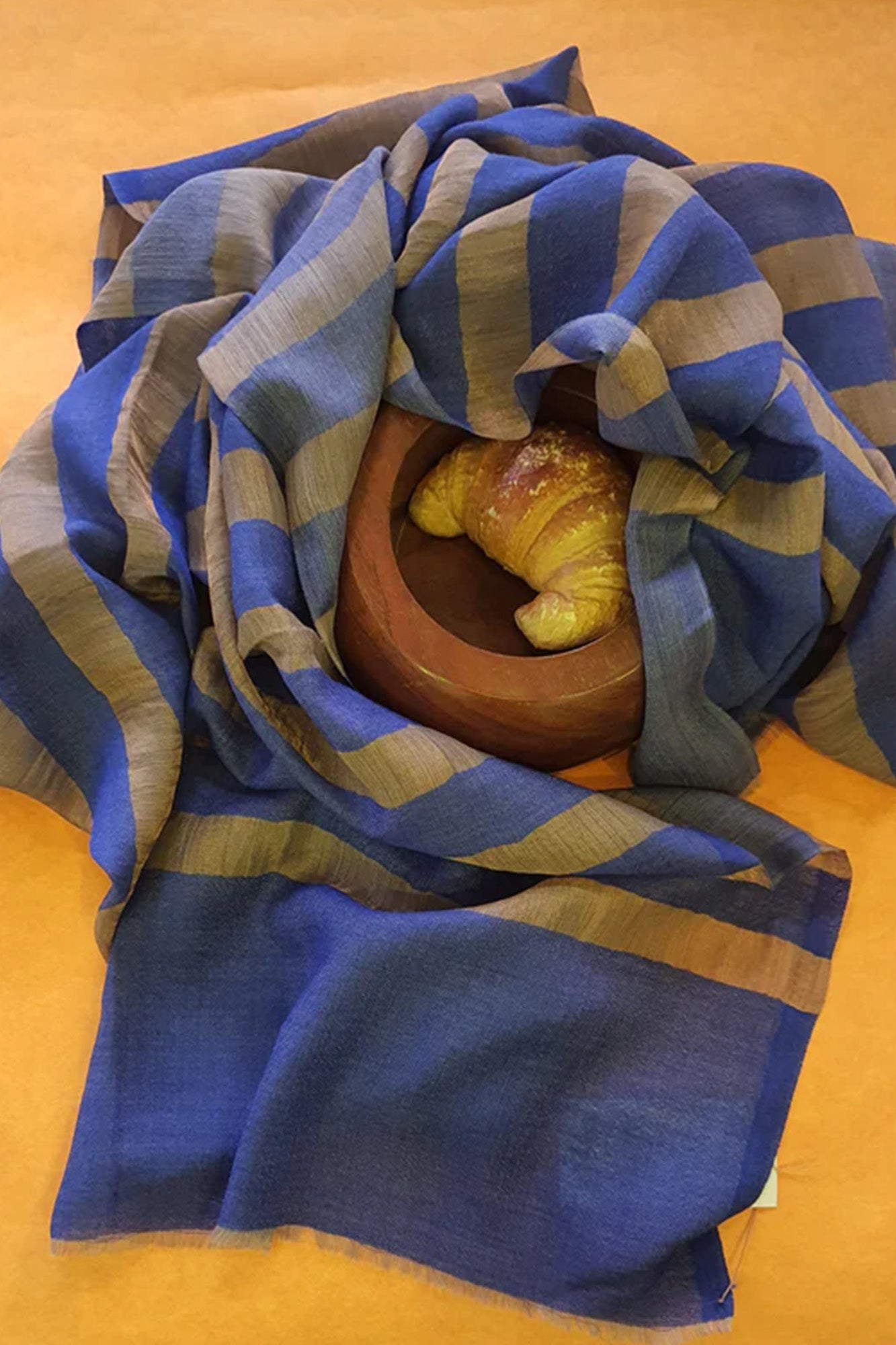 Women Pashmina Stole Striped Blue