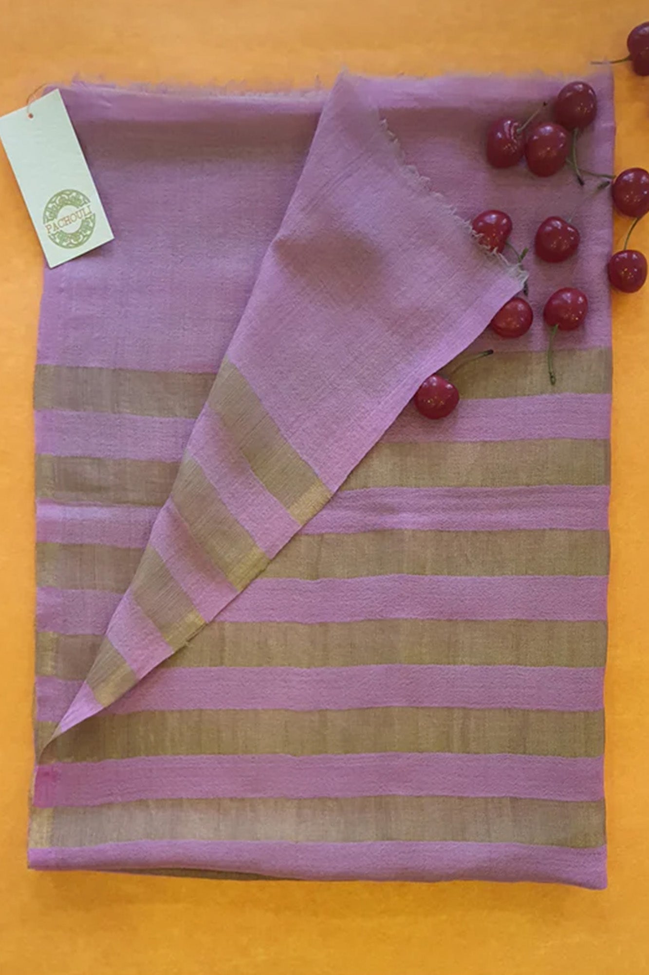 Women Pashmina Stole Striped Peach