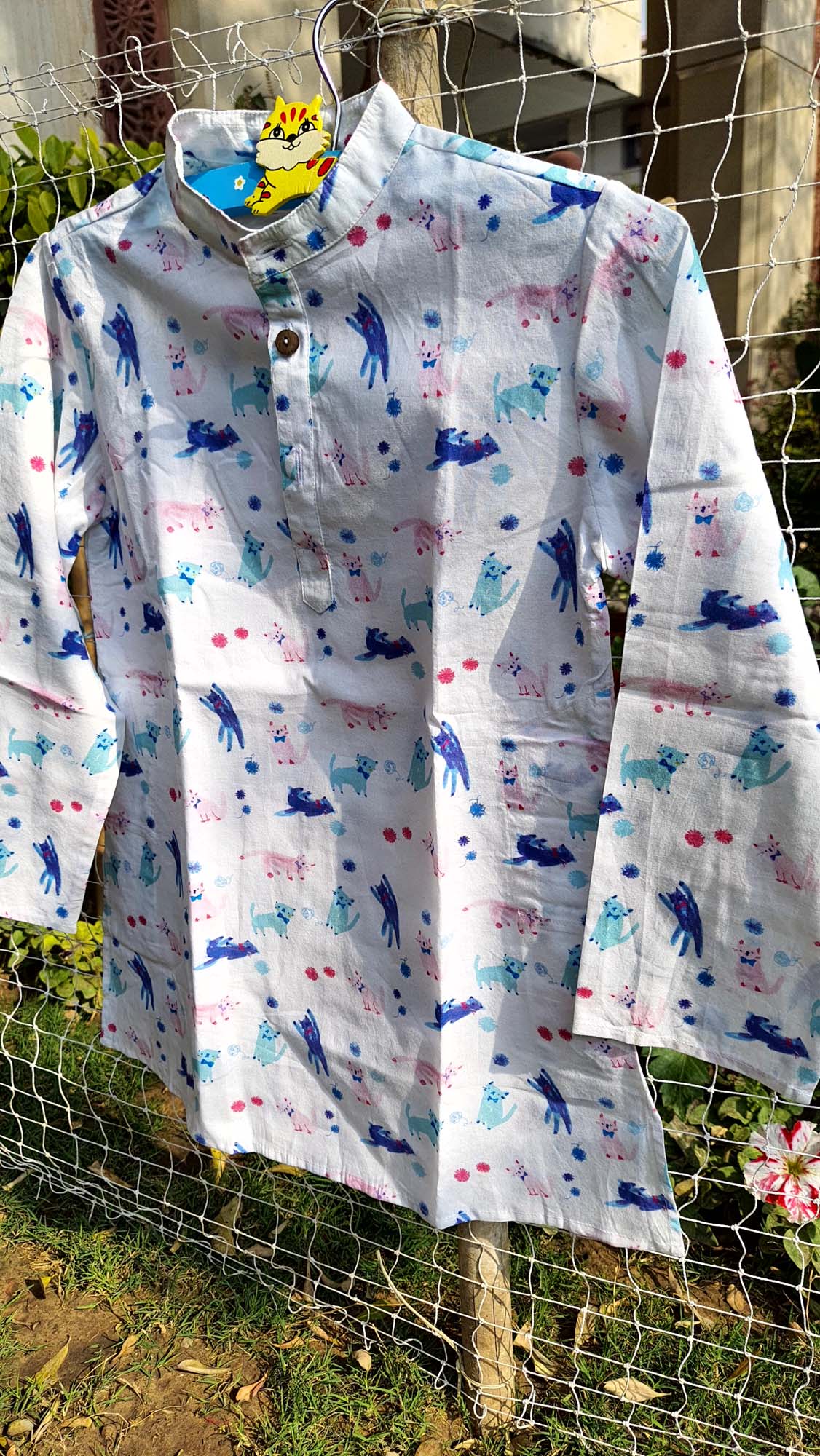 Kurta Boy Blue Cats