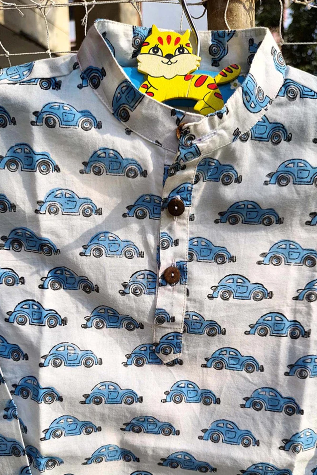 Kurta Boy Cars Blue