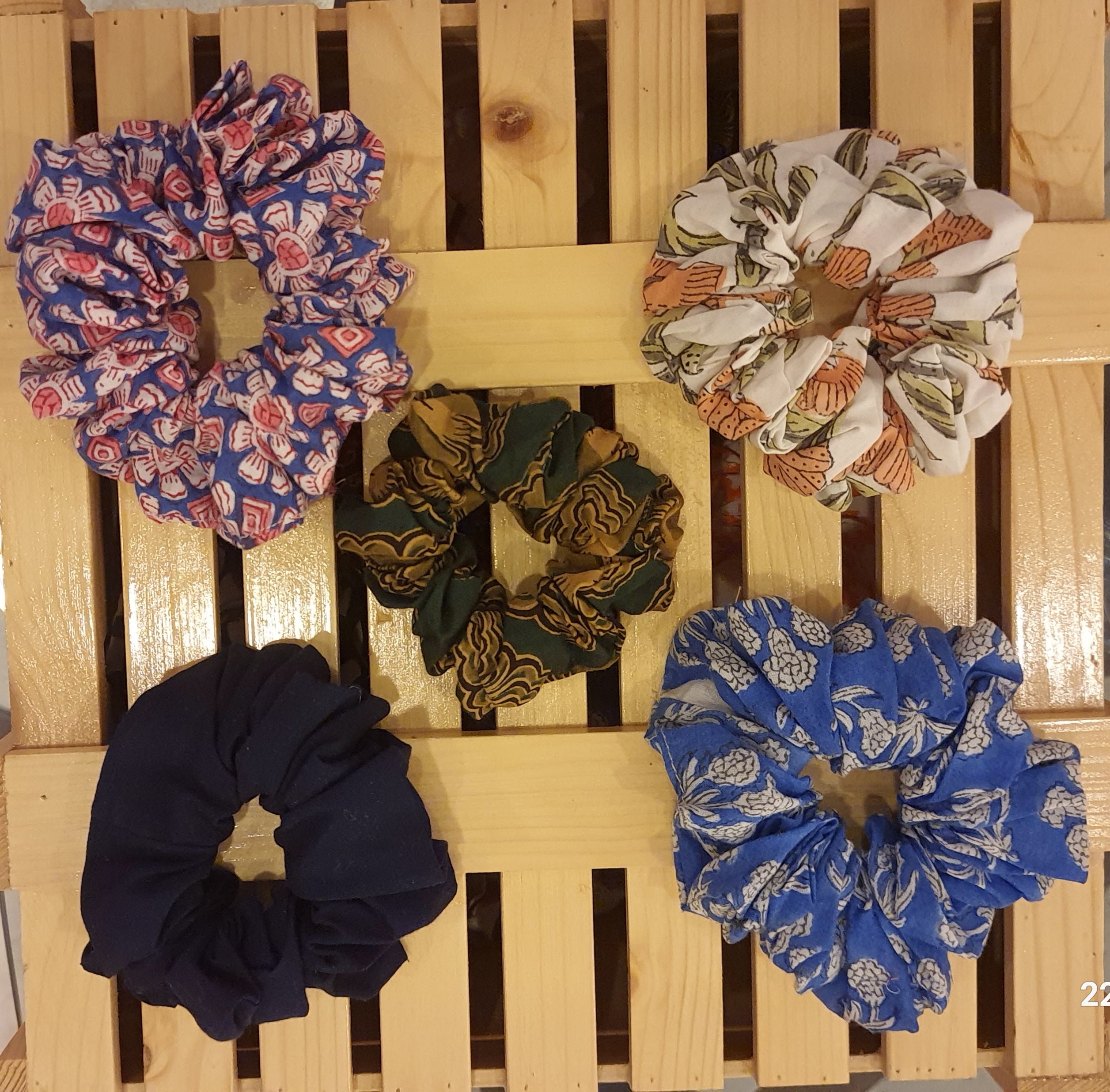 Hair Band Set of 5 Block Printed