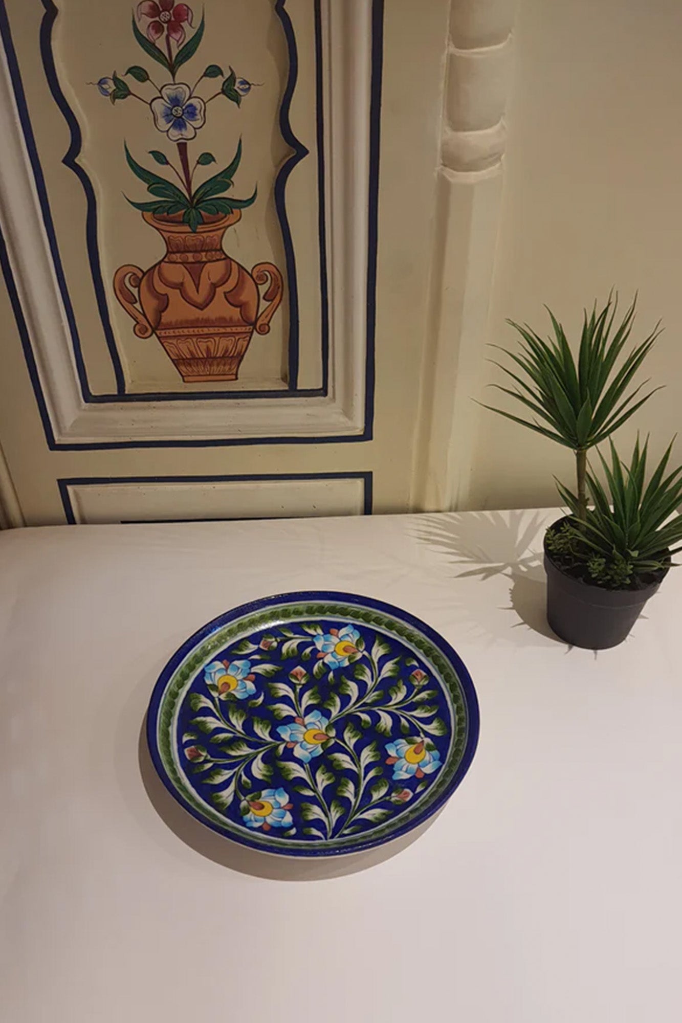 Plate Blue Indigo Ceramic