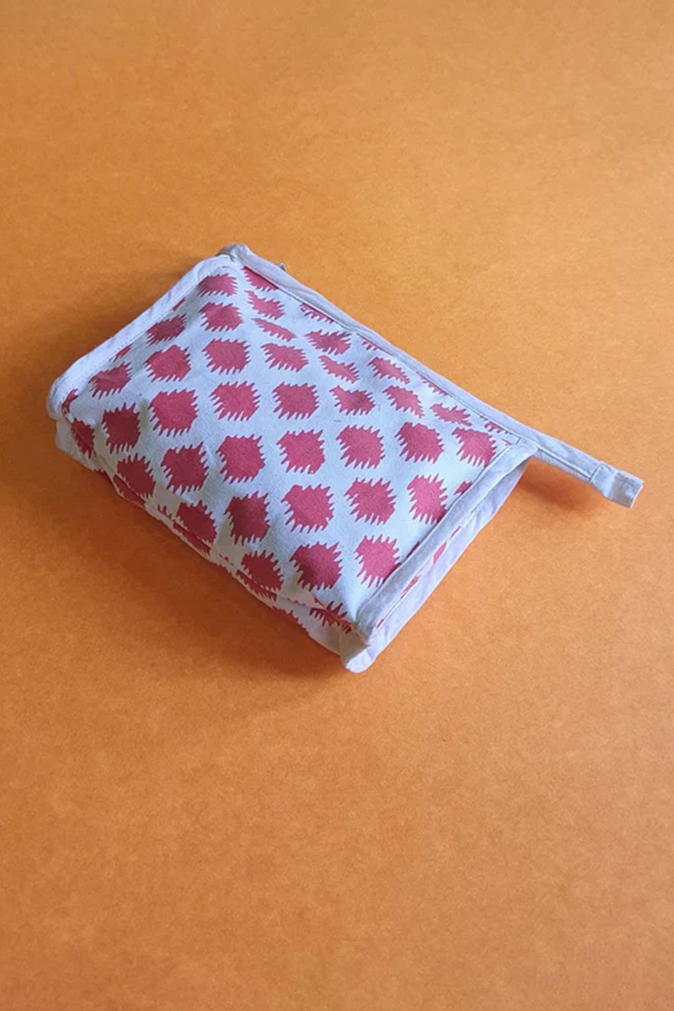 Pouch Canvas Orange Ikkat