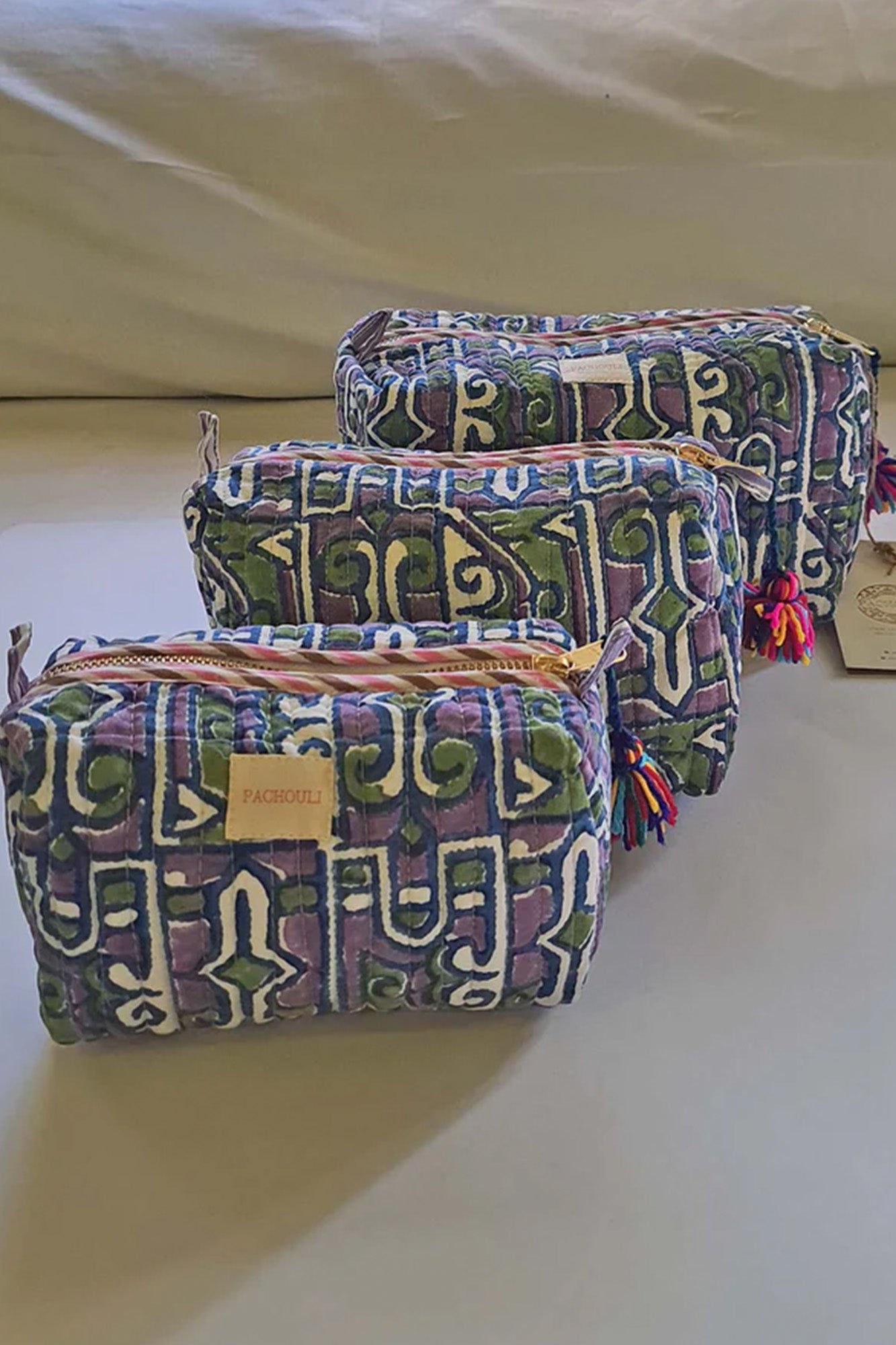 Abstract Purple Pouch Set of 3