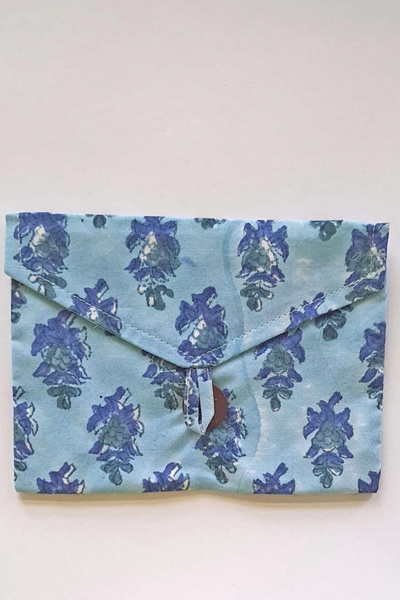 Blue Leaf Envelope Pouch