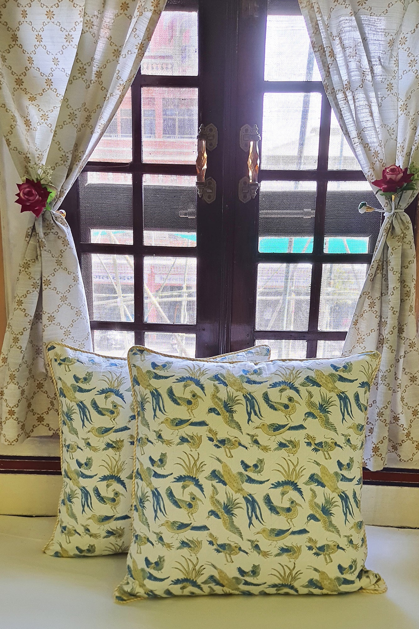 Bird Print Cushion Cover Set of 2