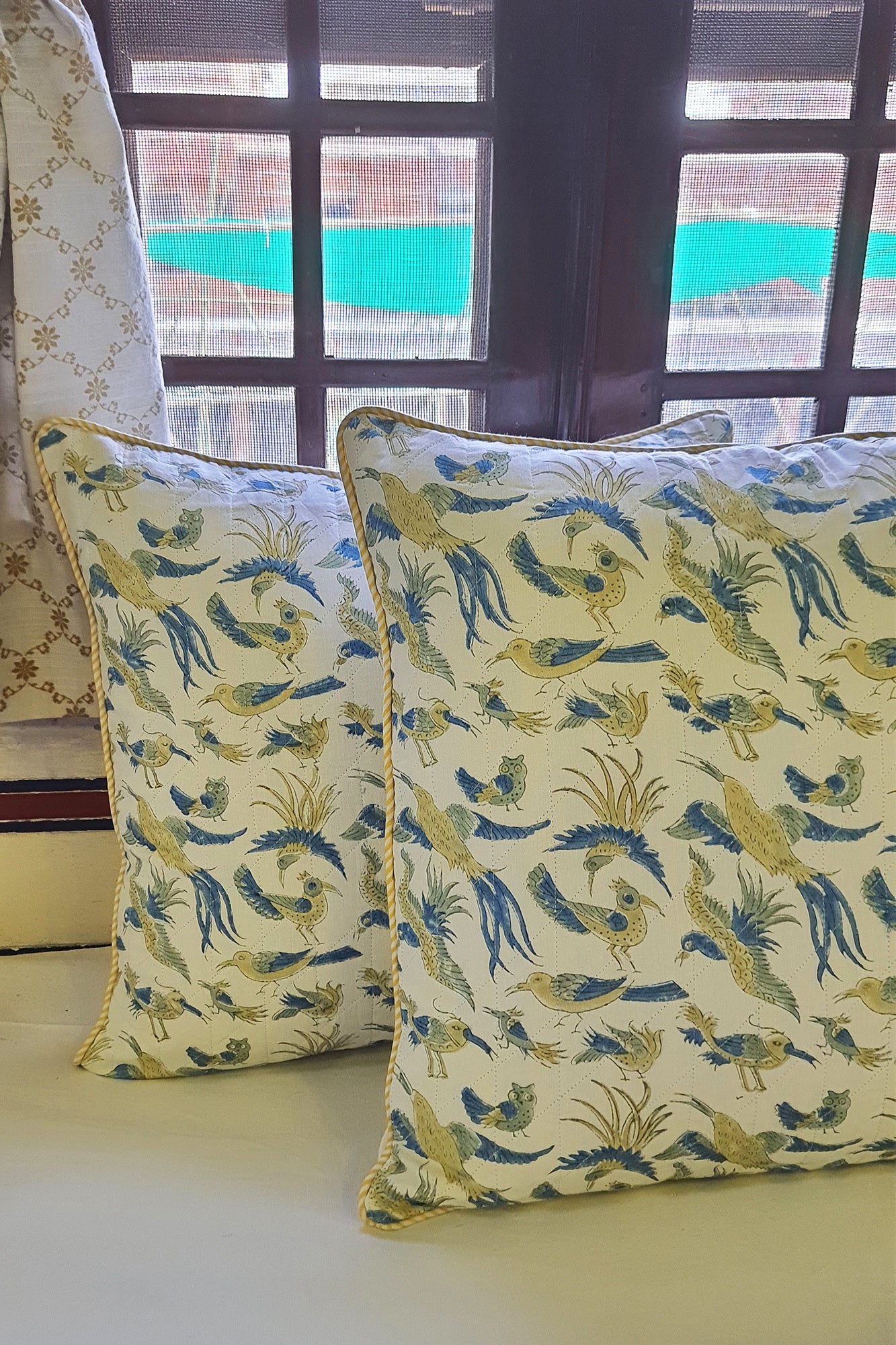 Bird Print Cushion Cover Set of 2