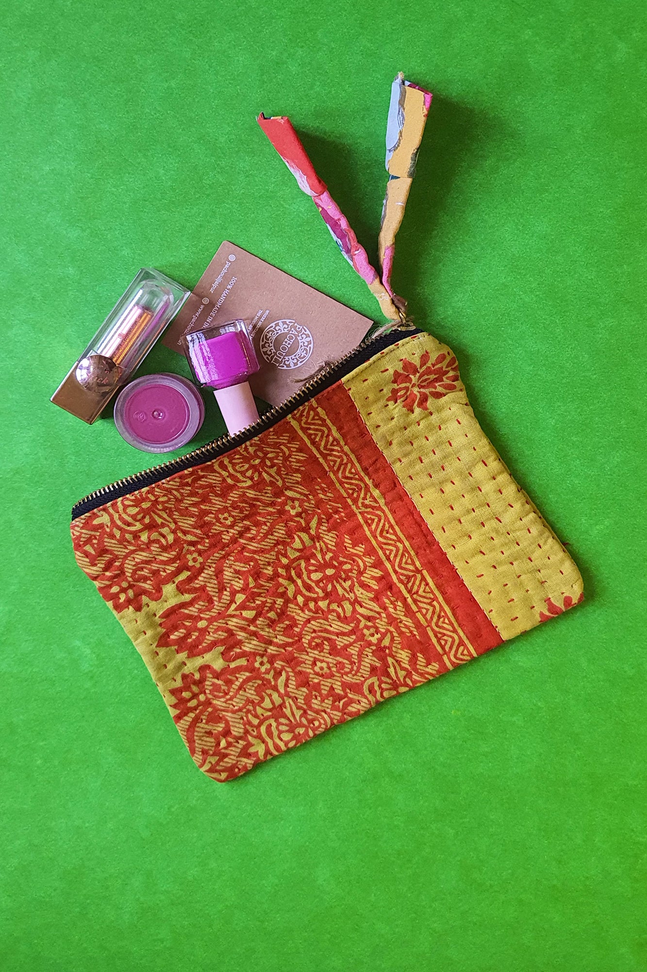 Kantha Rust Toiletry Pouch