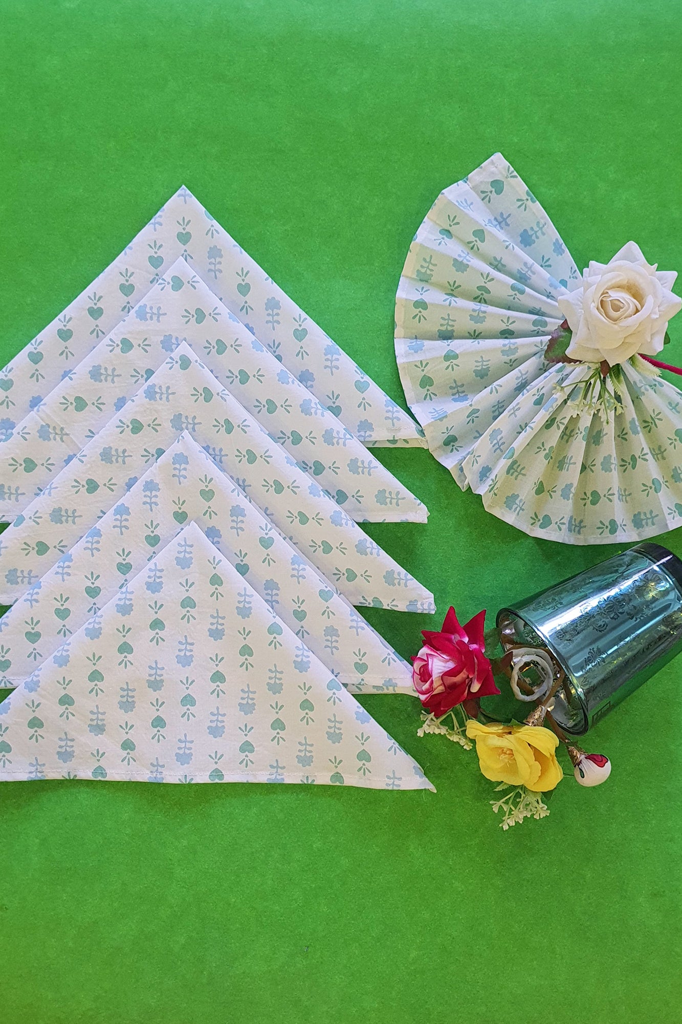 Green Heart Napkins Set of 6