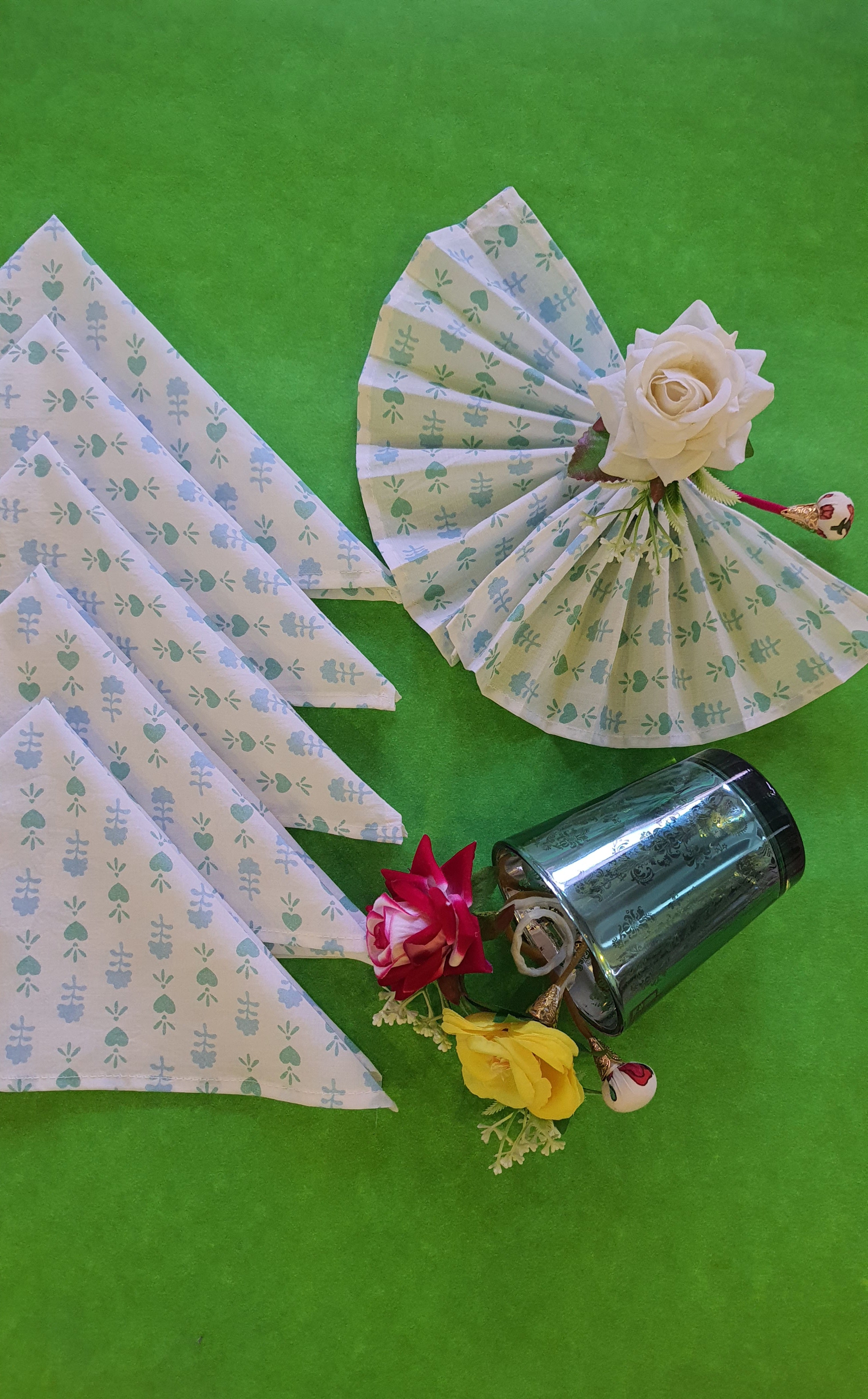 Green Heart Napkins Set of 6
