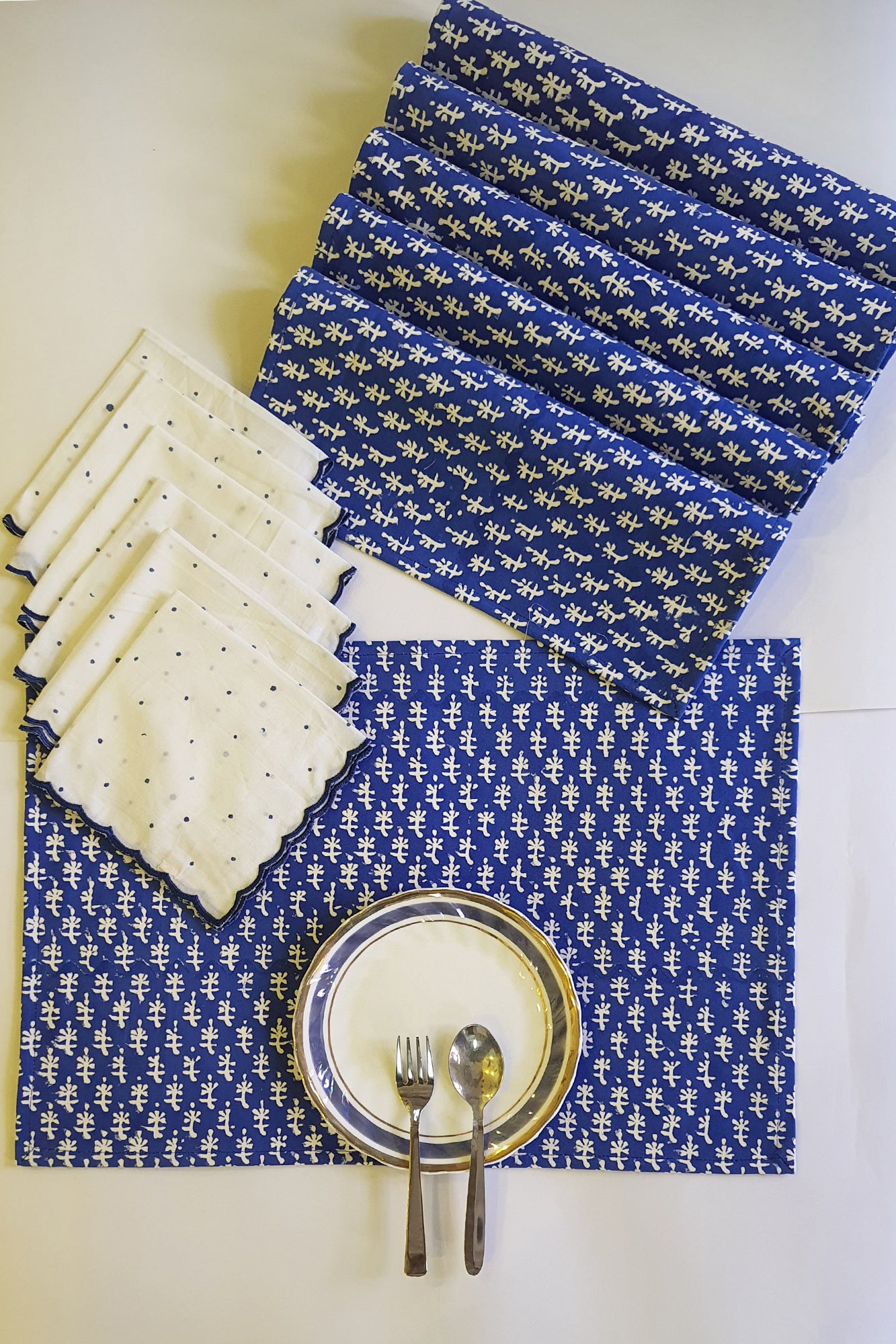 Blue Motifs Placemat & Napkin Set of 6