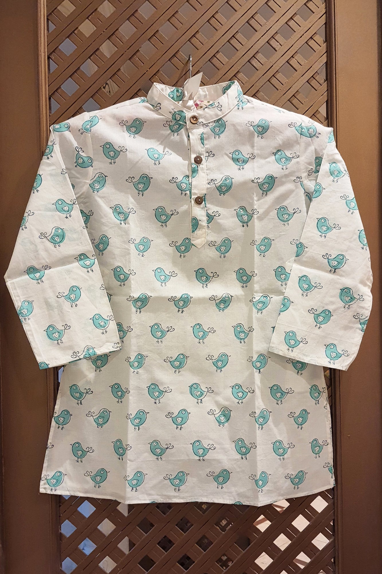 Green Bird Boy Kurta