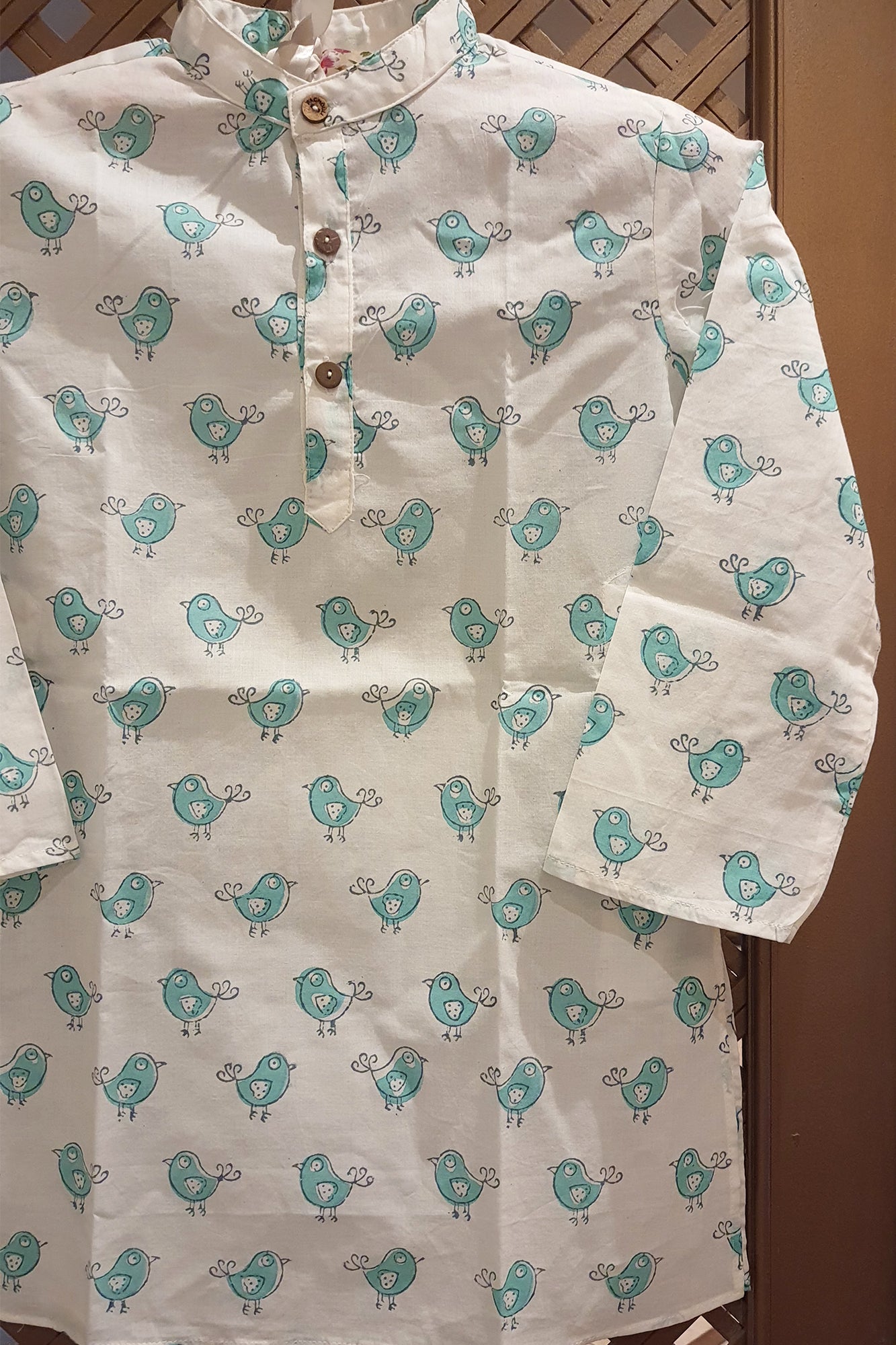 Green Bird Boy Kurta