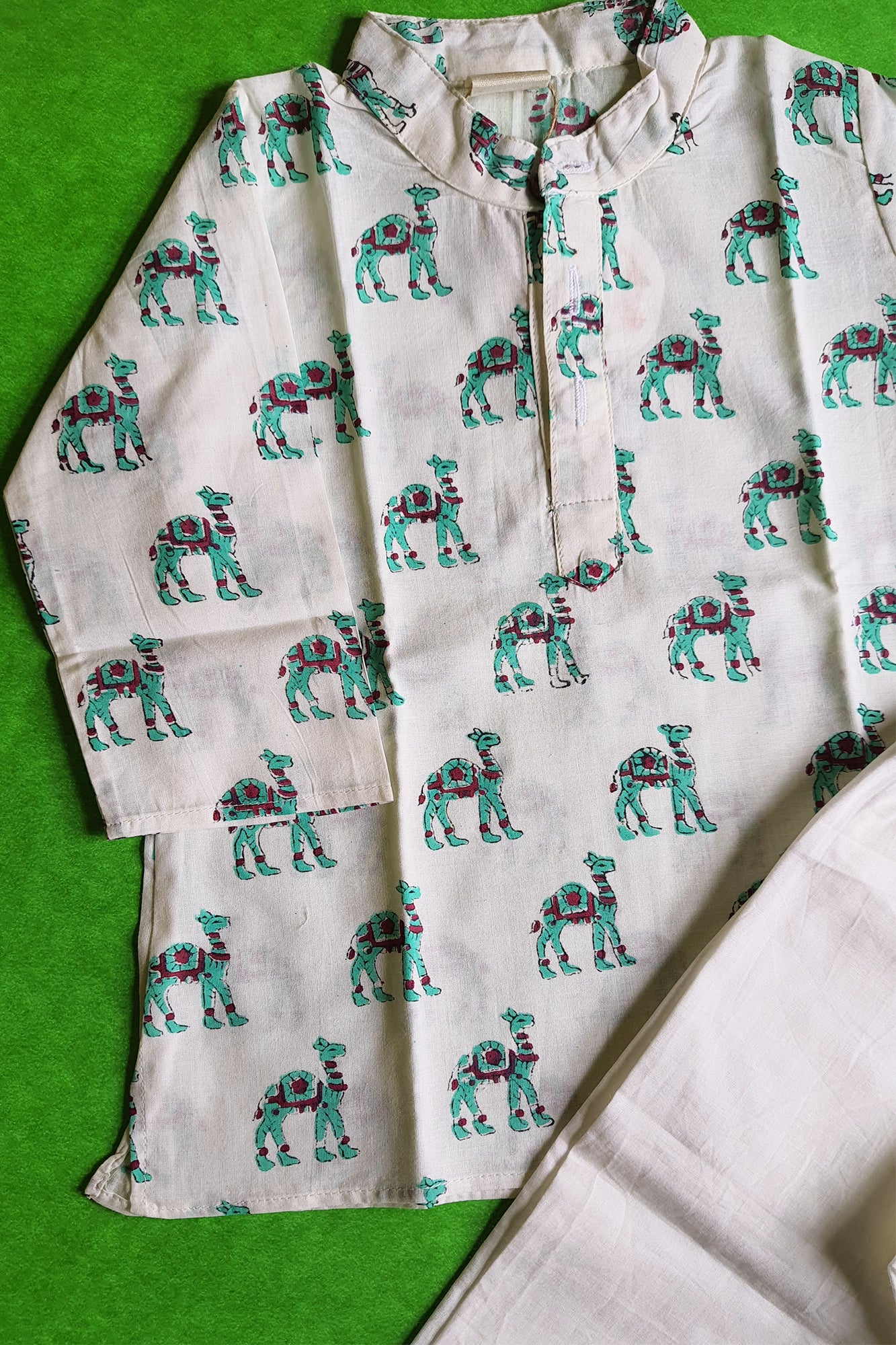 Camel Green Kurta With Pajama