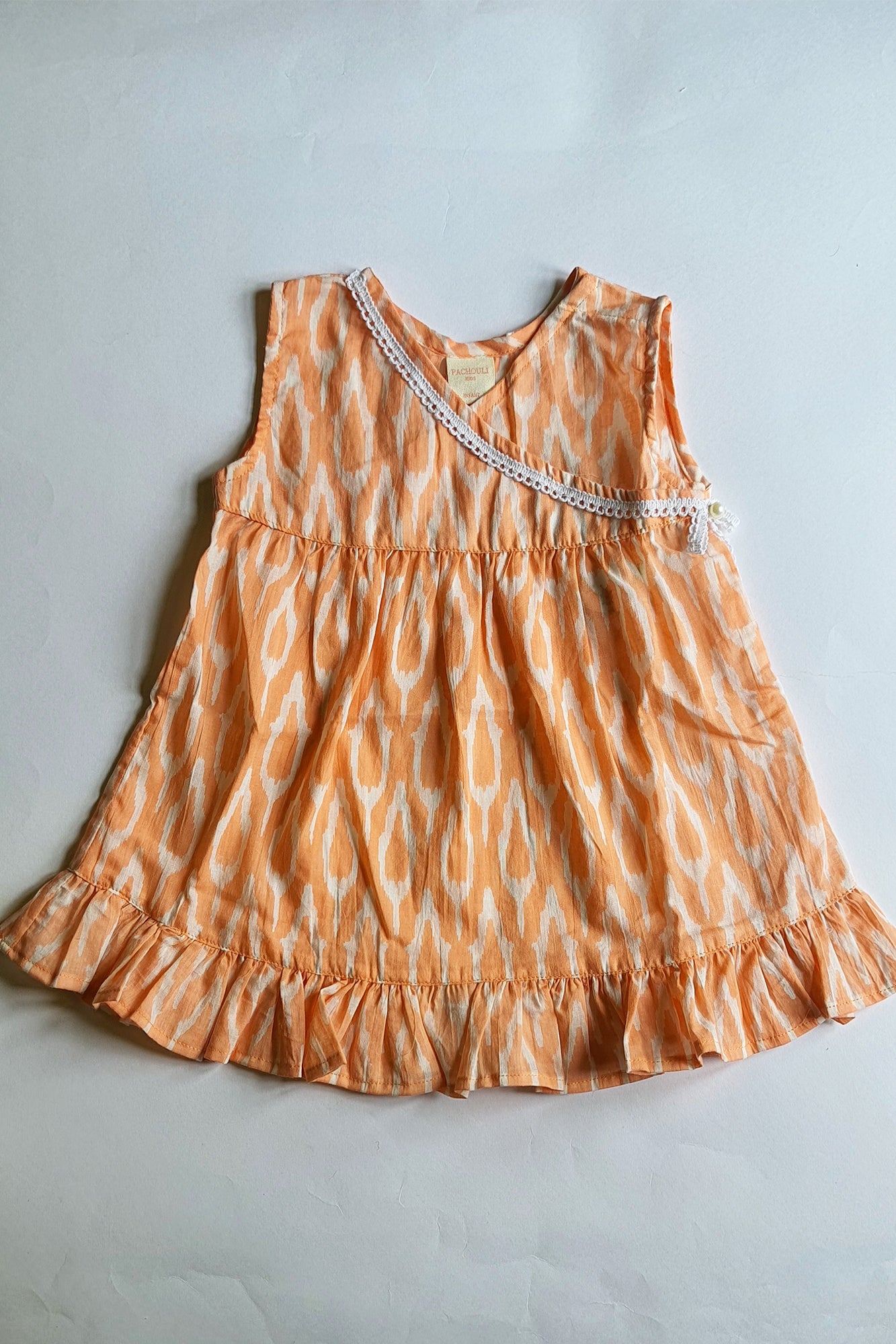 Leafage Peach Angarakha Frock