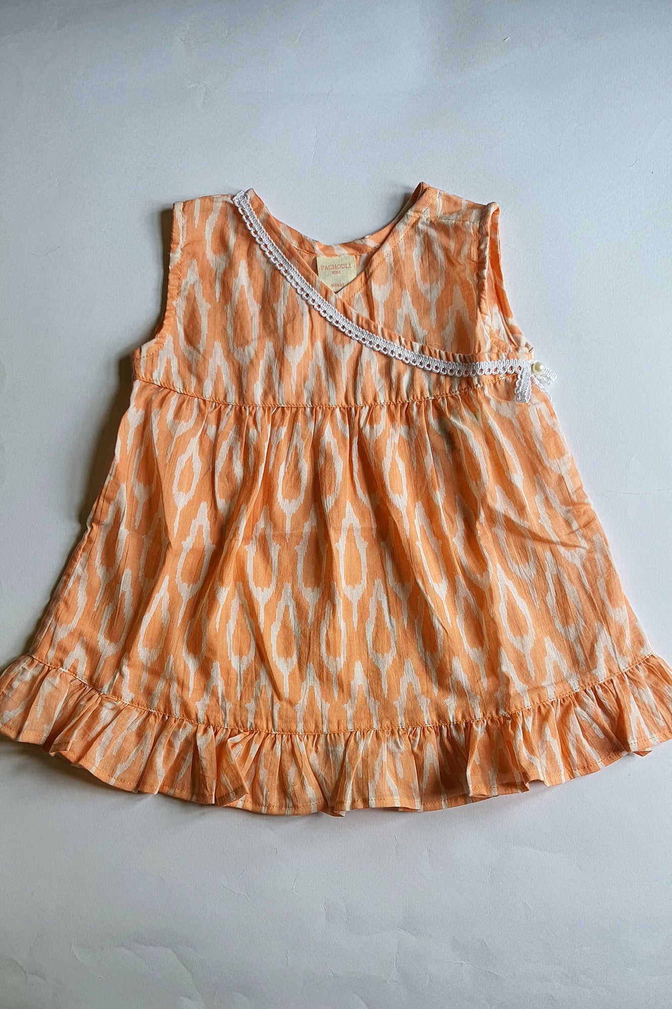 Leafage Peach Angarakha Frock
