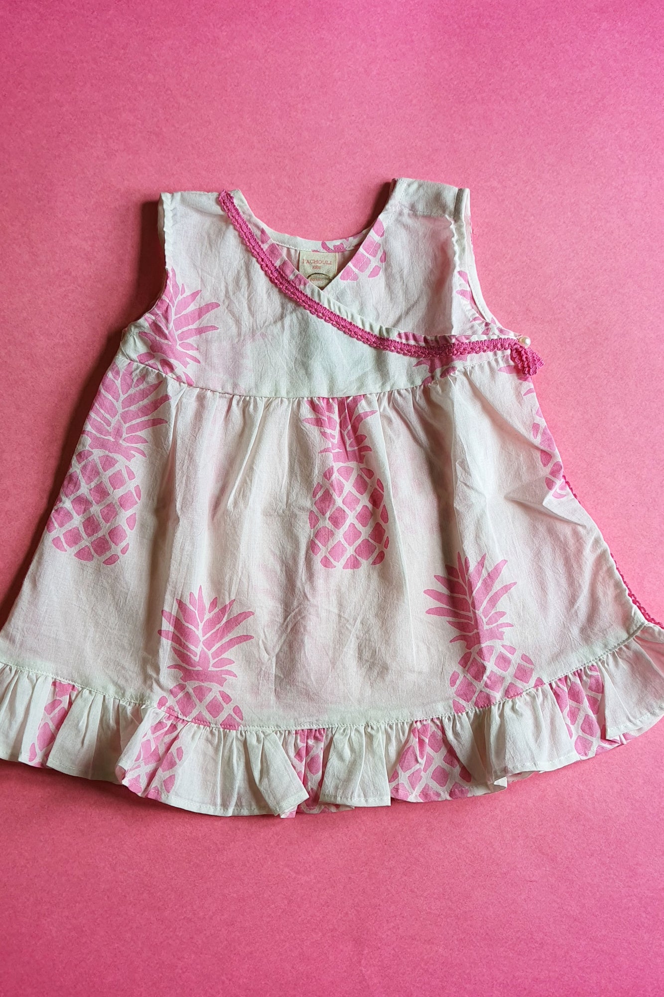 Pink Pineapple Angarakha Frock