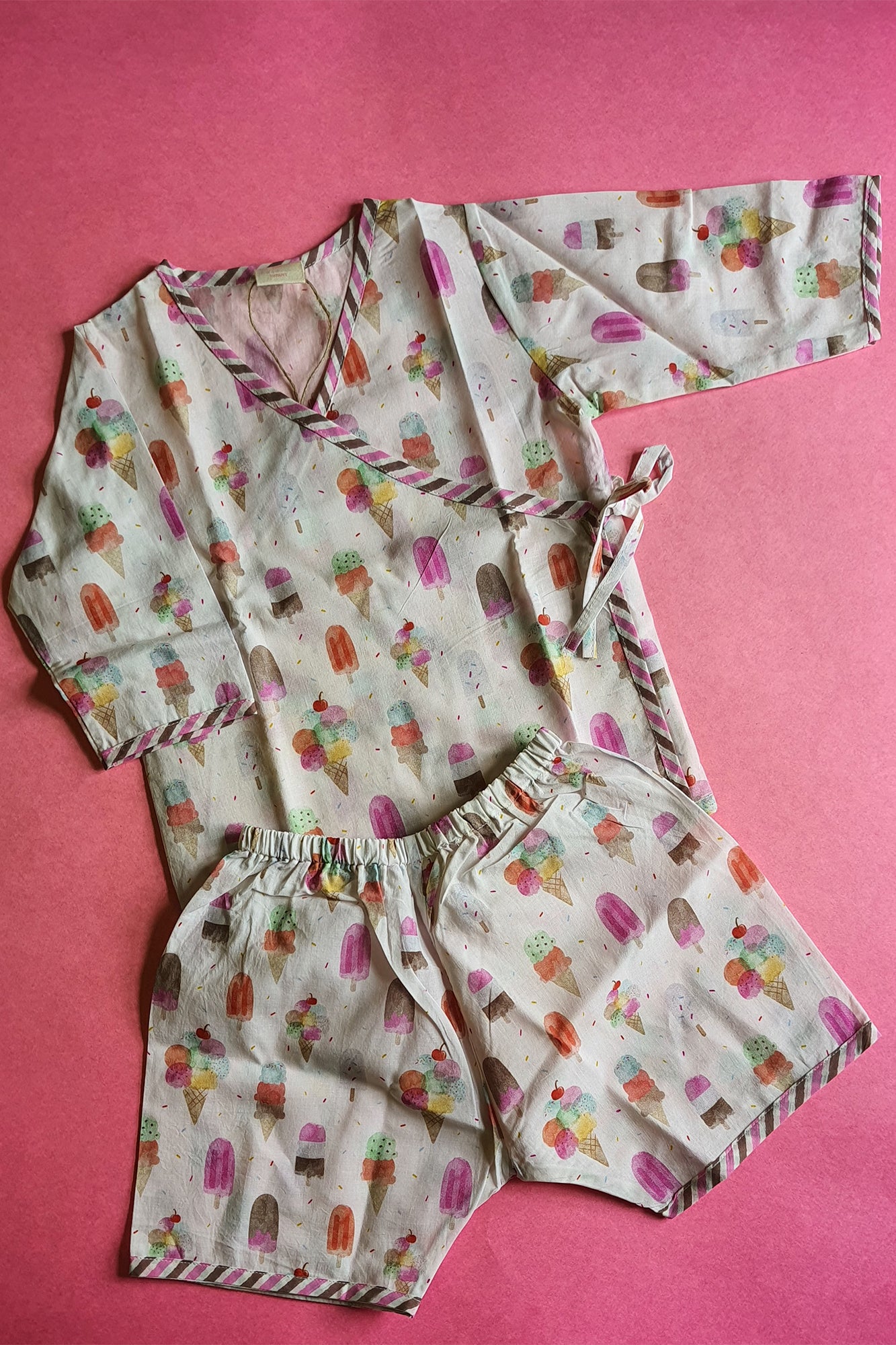Ice Cream Angarakha Top With Shorts