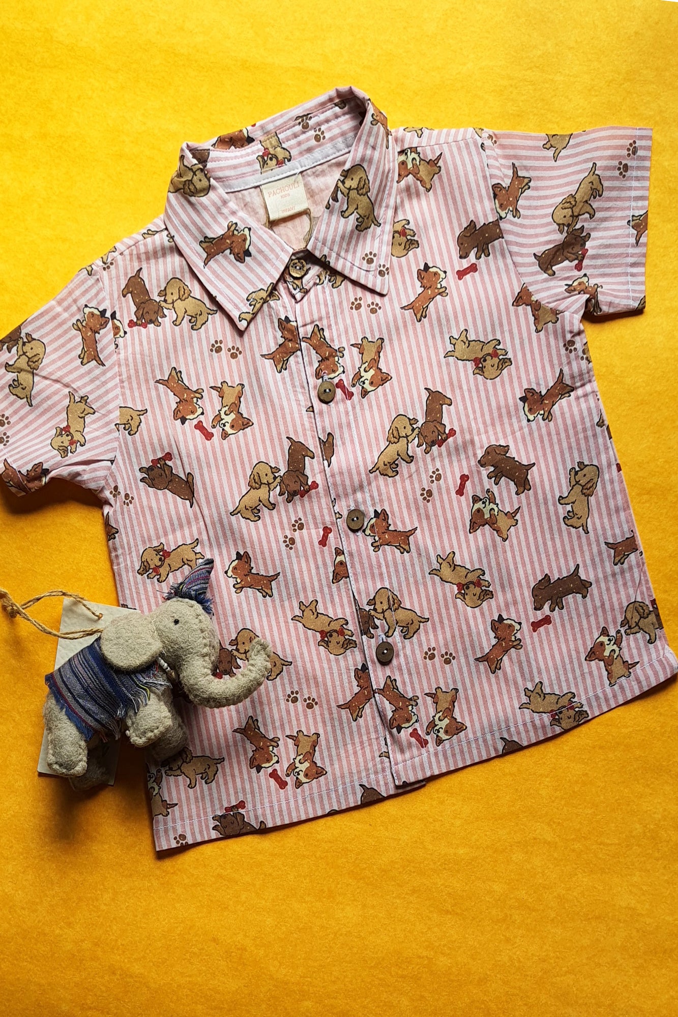 Pink Striped Puppy Shirt
