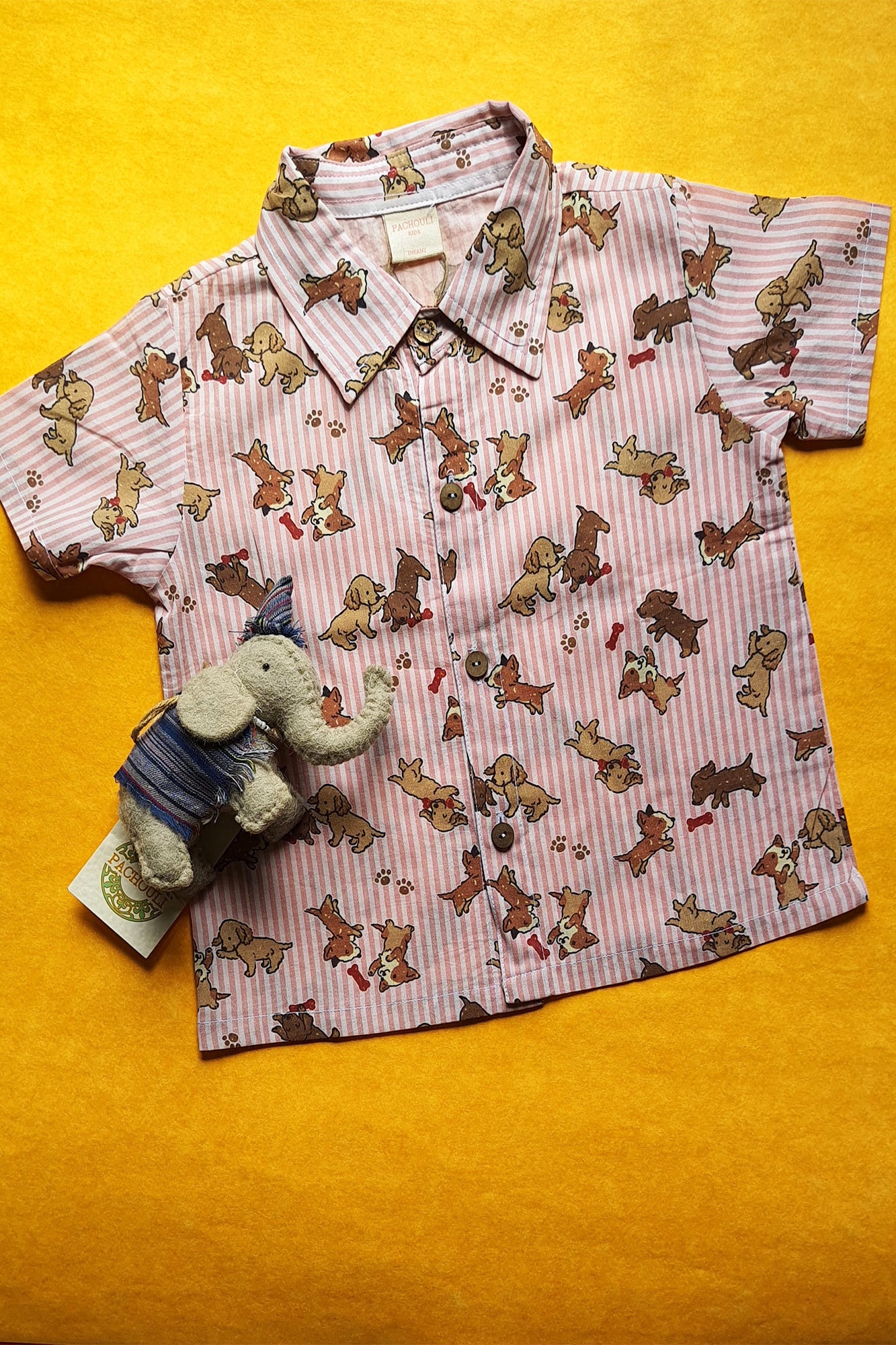 Pink Striped Puppy Shirt