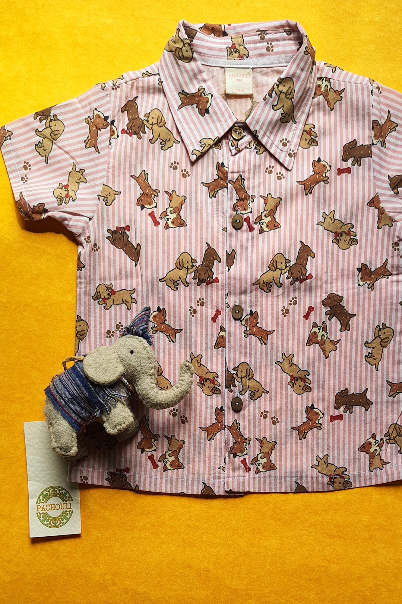 Pink Striped Puppy Shirt