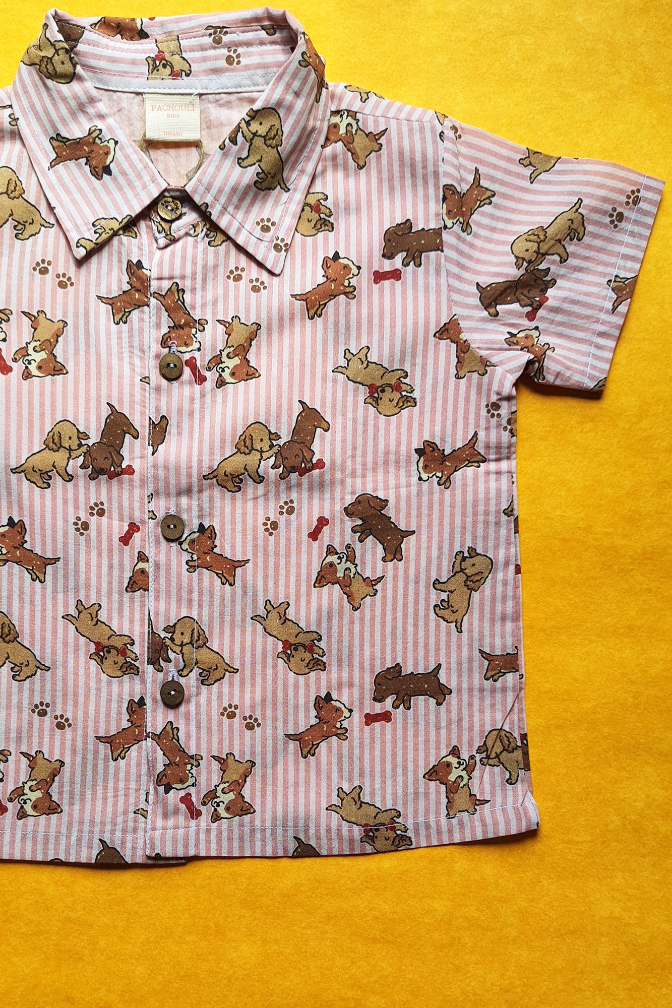 Pink Striped Puppy Shirt