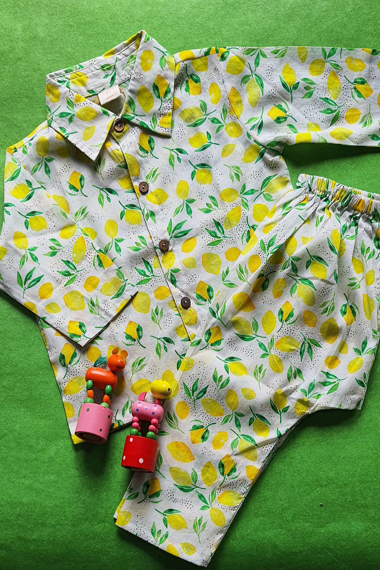 Lemon Yellow Shirt & Pajama Set