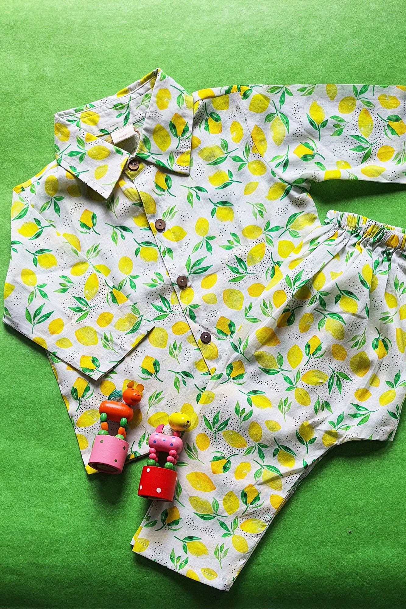 Lemon Yellow Shirt & Pajama Set