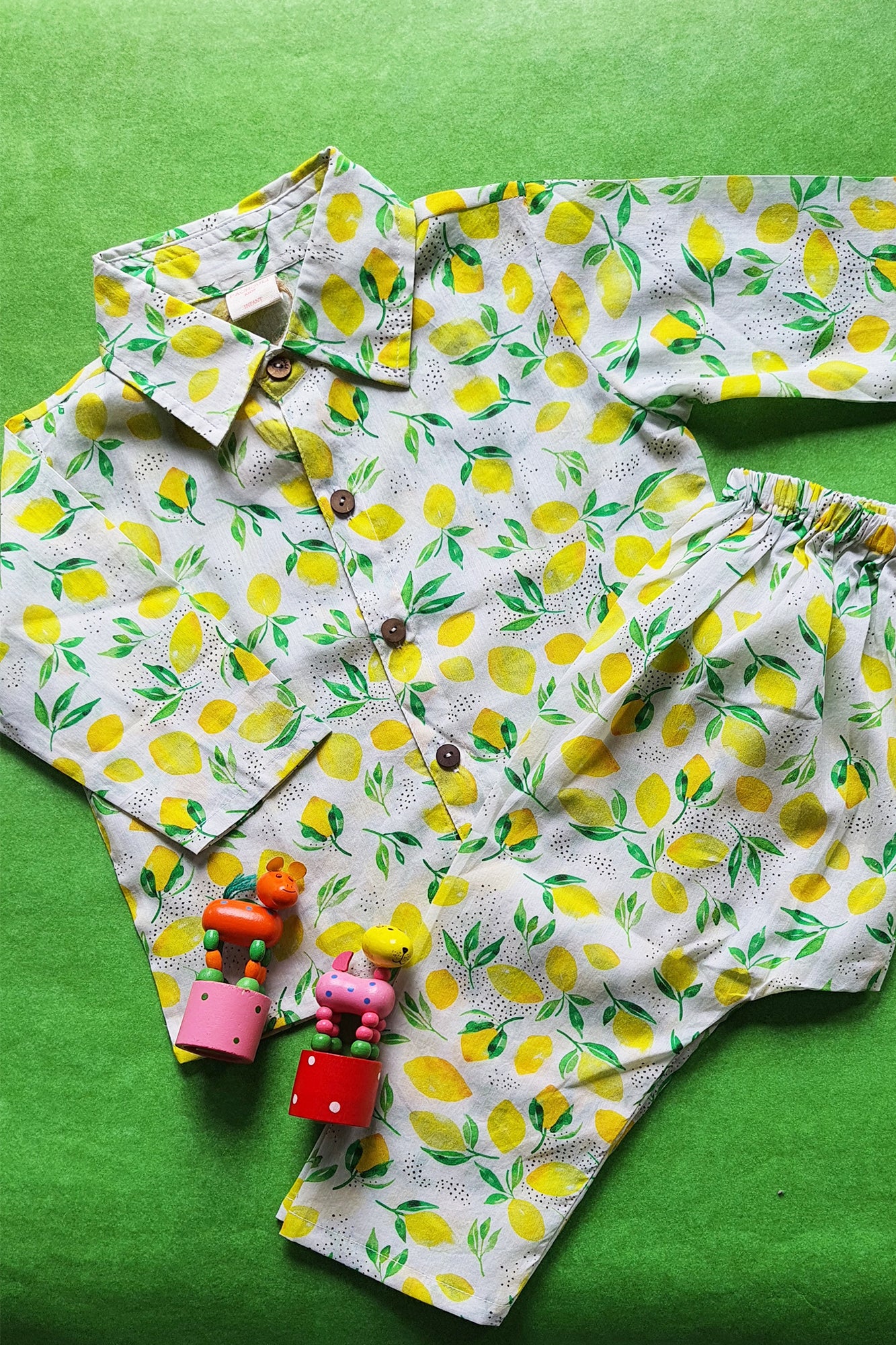 Lemon Yellow Shirt & Pajama Set