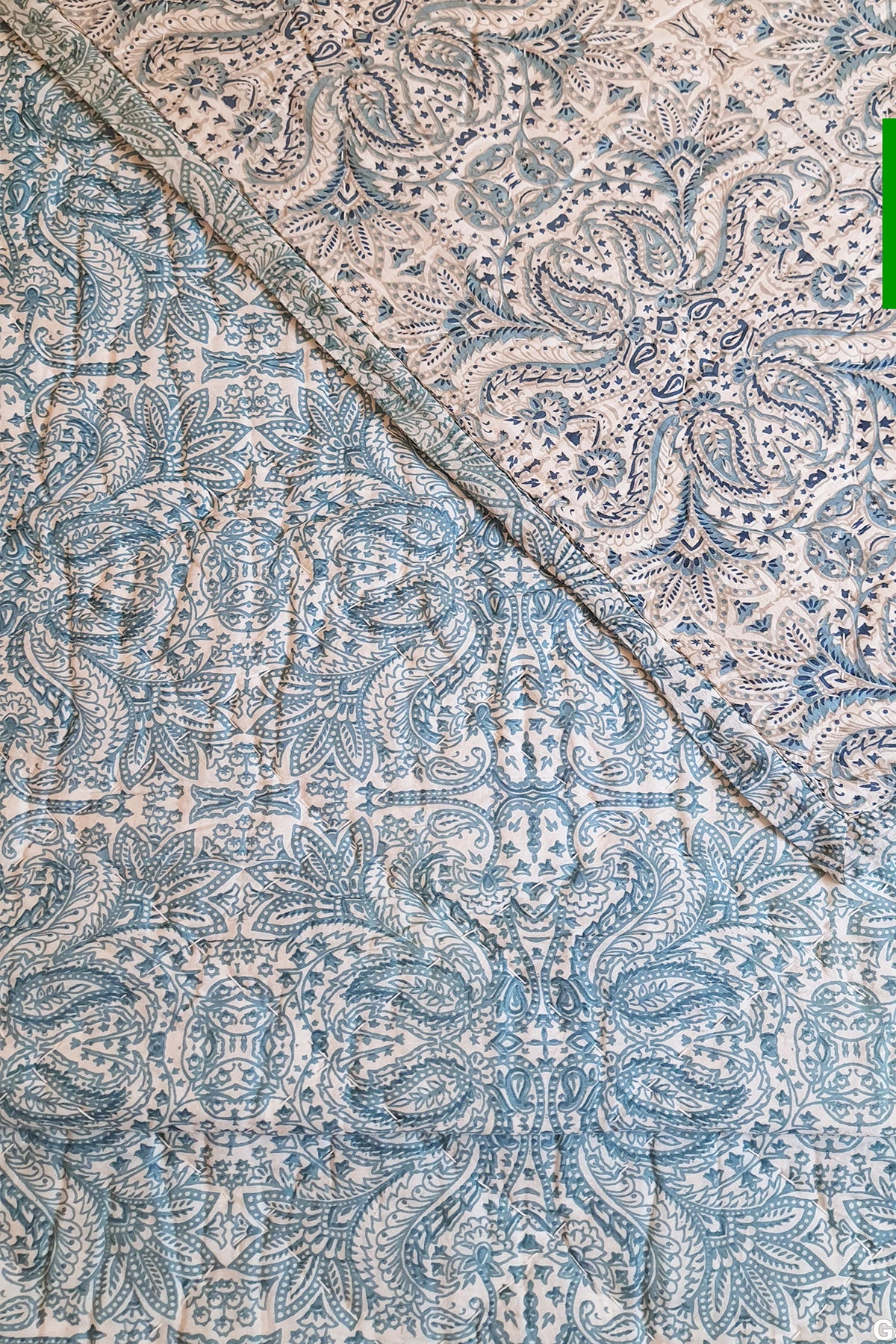 Aqua Paisley Jaipuri Razai