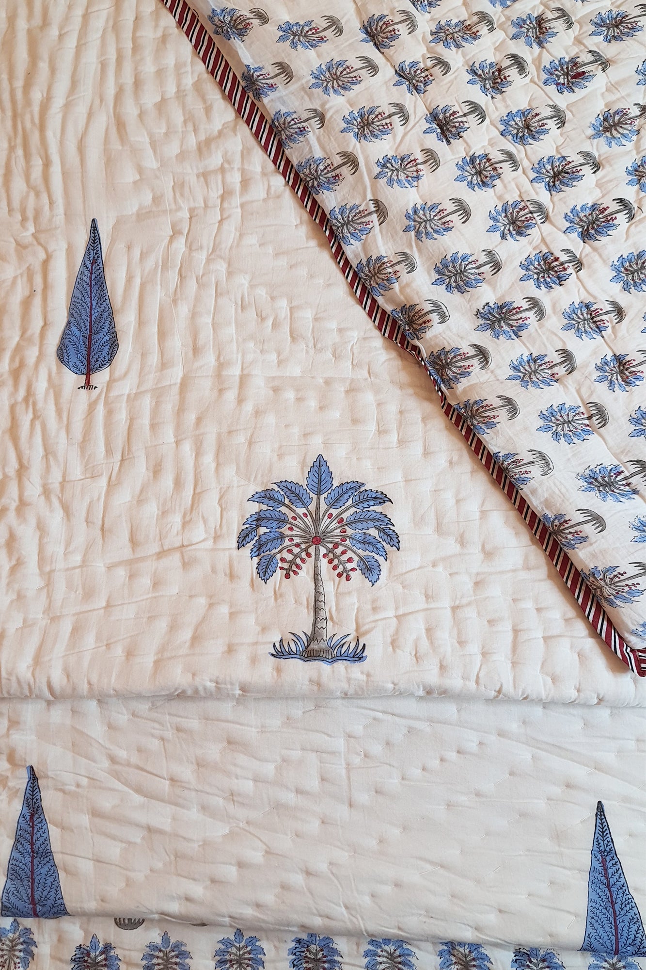 Blue Palm Jaipuri Razai