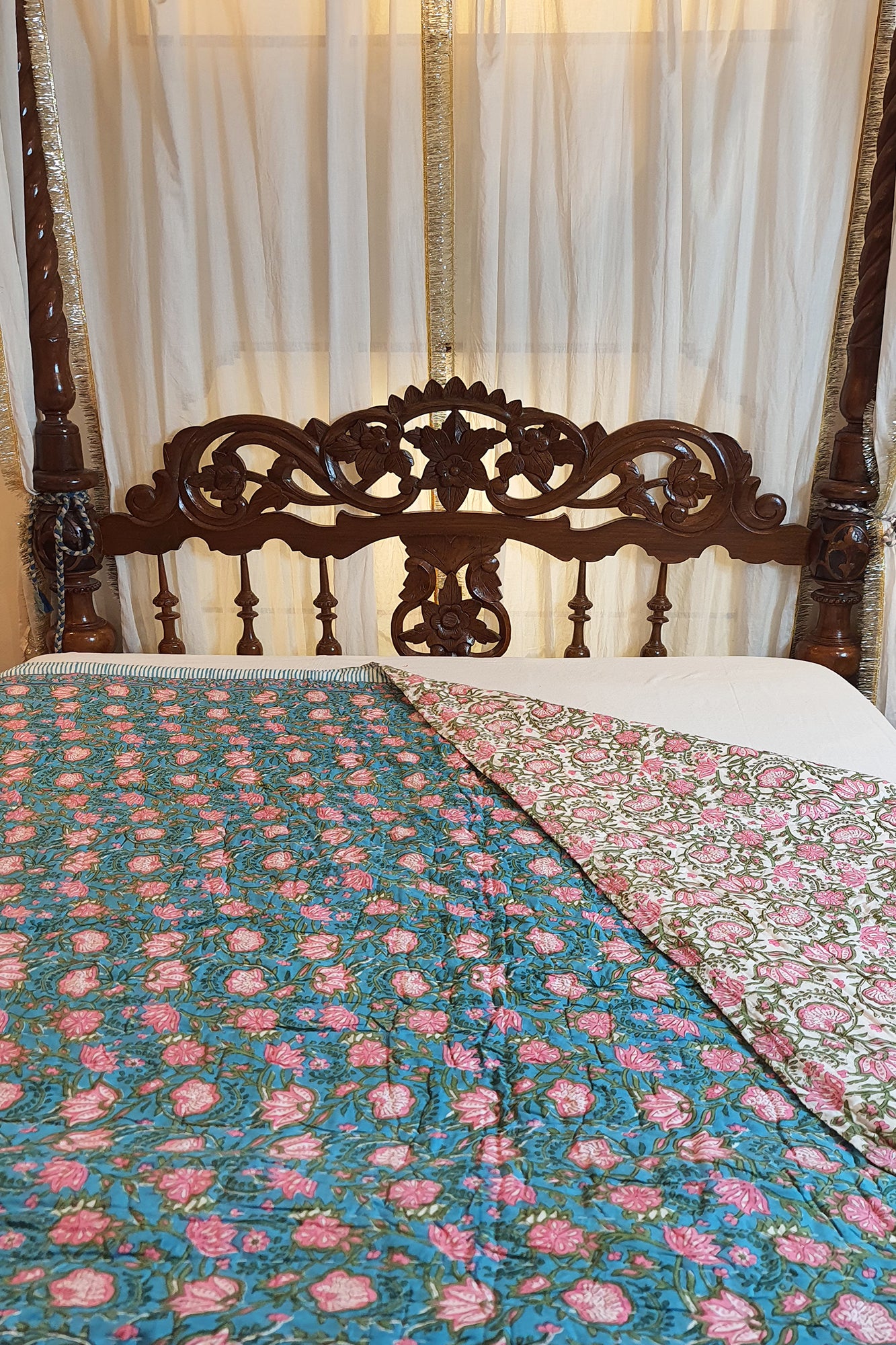 Lotus Green Jaipuri Razai