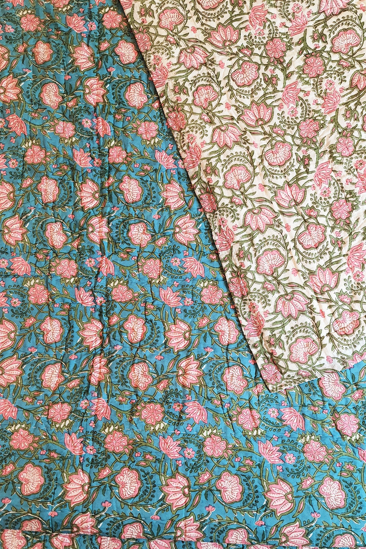 Lotus Green Jaipuri Razai