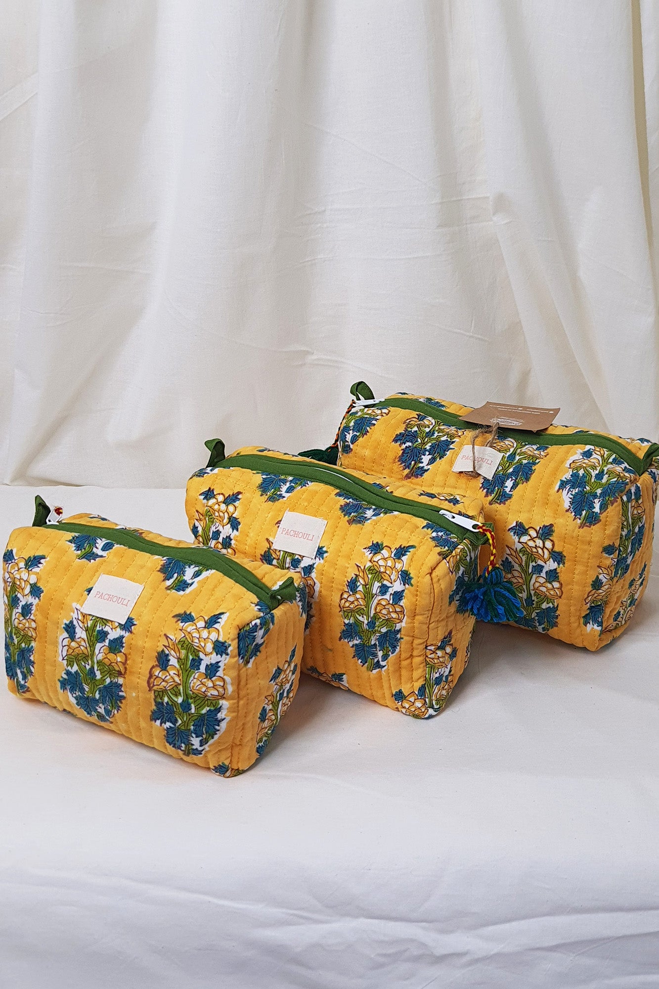 Mughal Yellow Pouch Set of 3