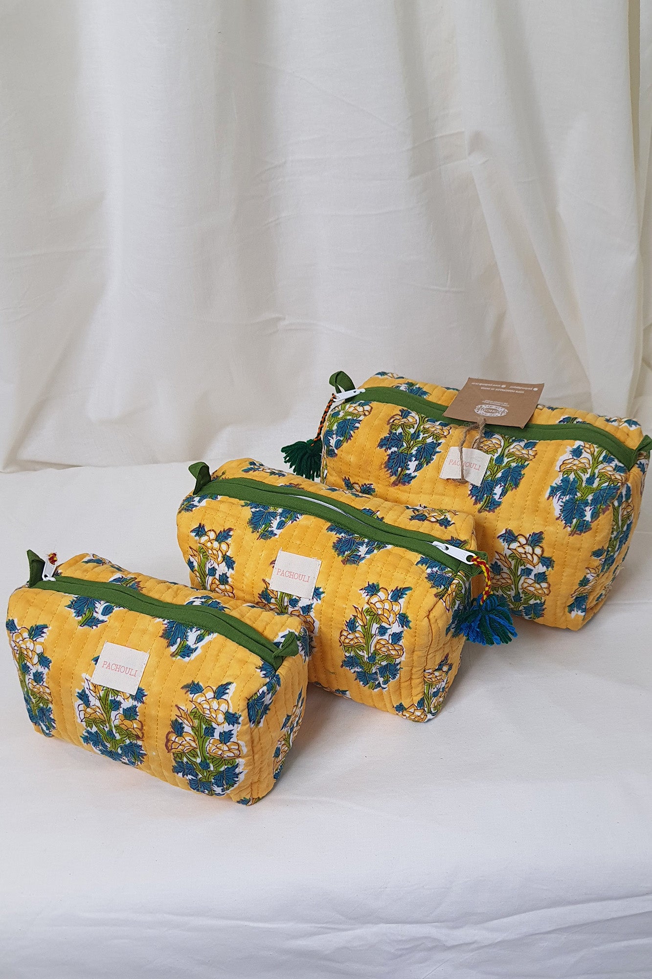 Mughal Yellow Pouch Set of 3