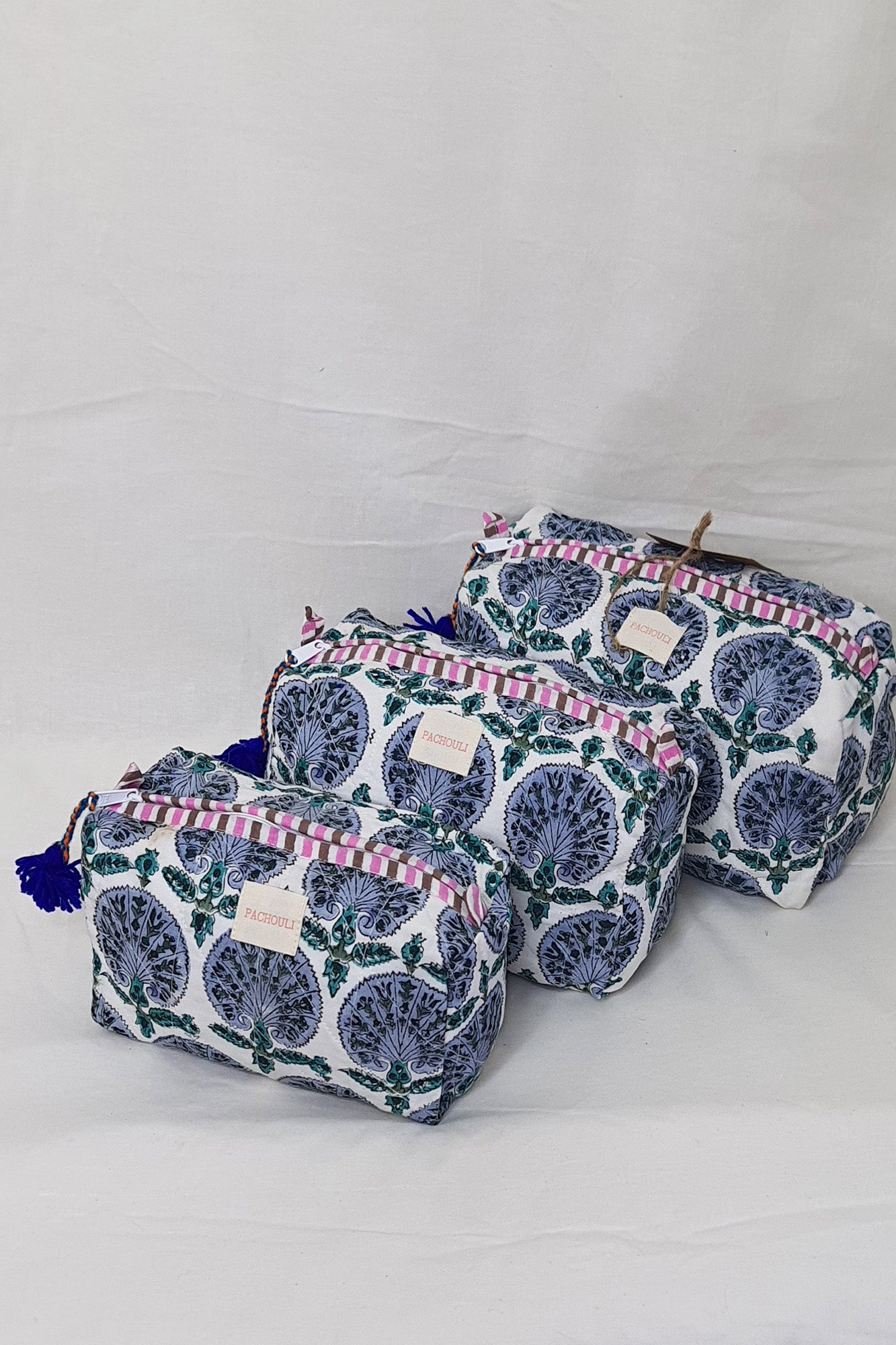 Blue Shrine Pouch Set of 3